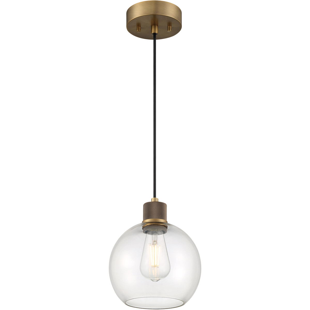 Port Nine LED 7.5 inch Antique Brushed Brass Pendant Ceiling Light