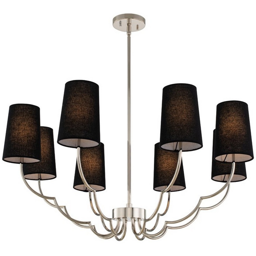 Sophia 8 Light 34 inch Polished Nickel Chandelier Ceiling Light in Black