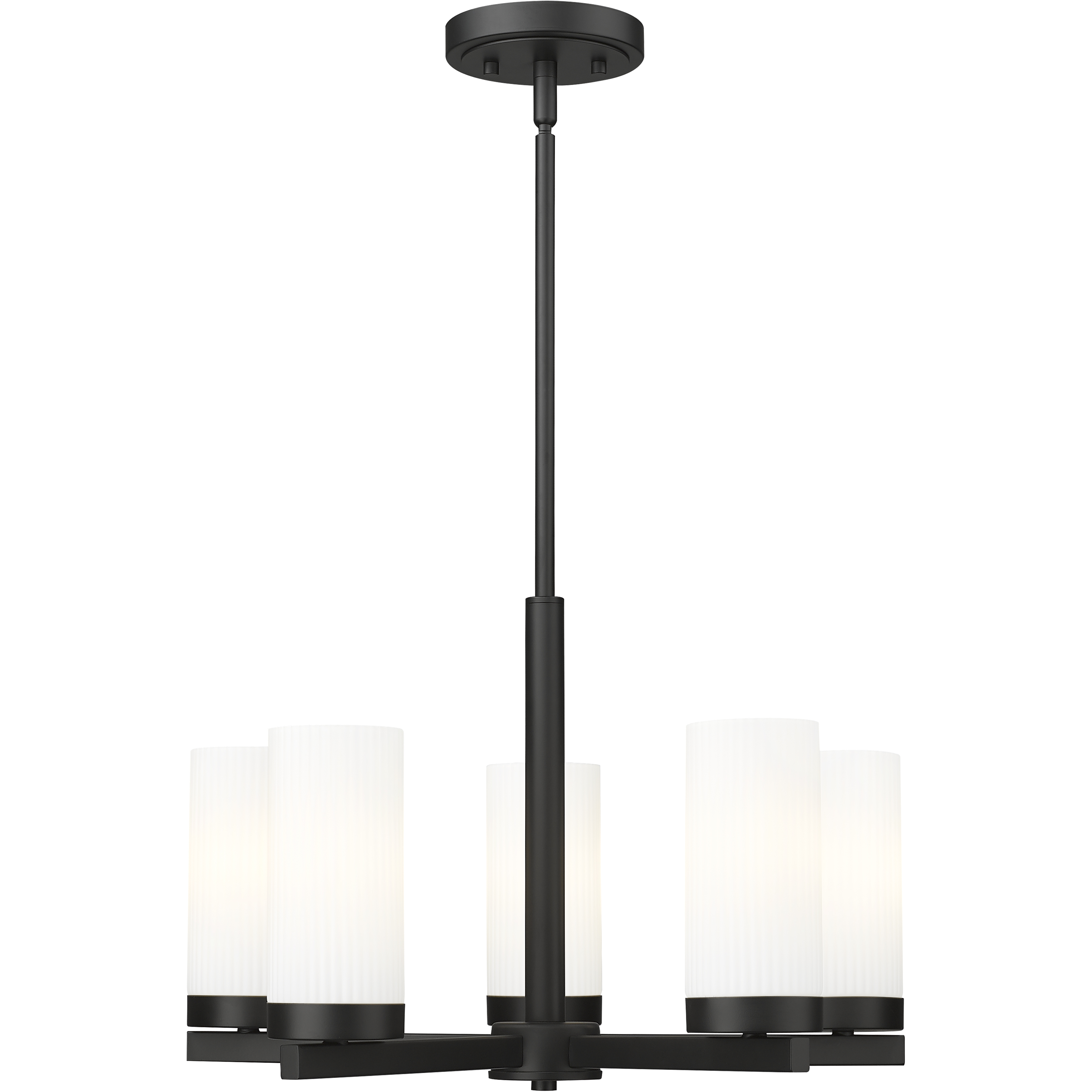 Danica 5 Light 19.5 inch Matte Black Chandelier Ceiling Light