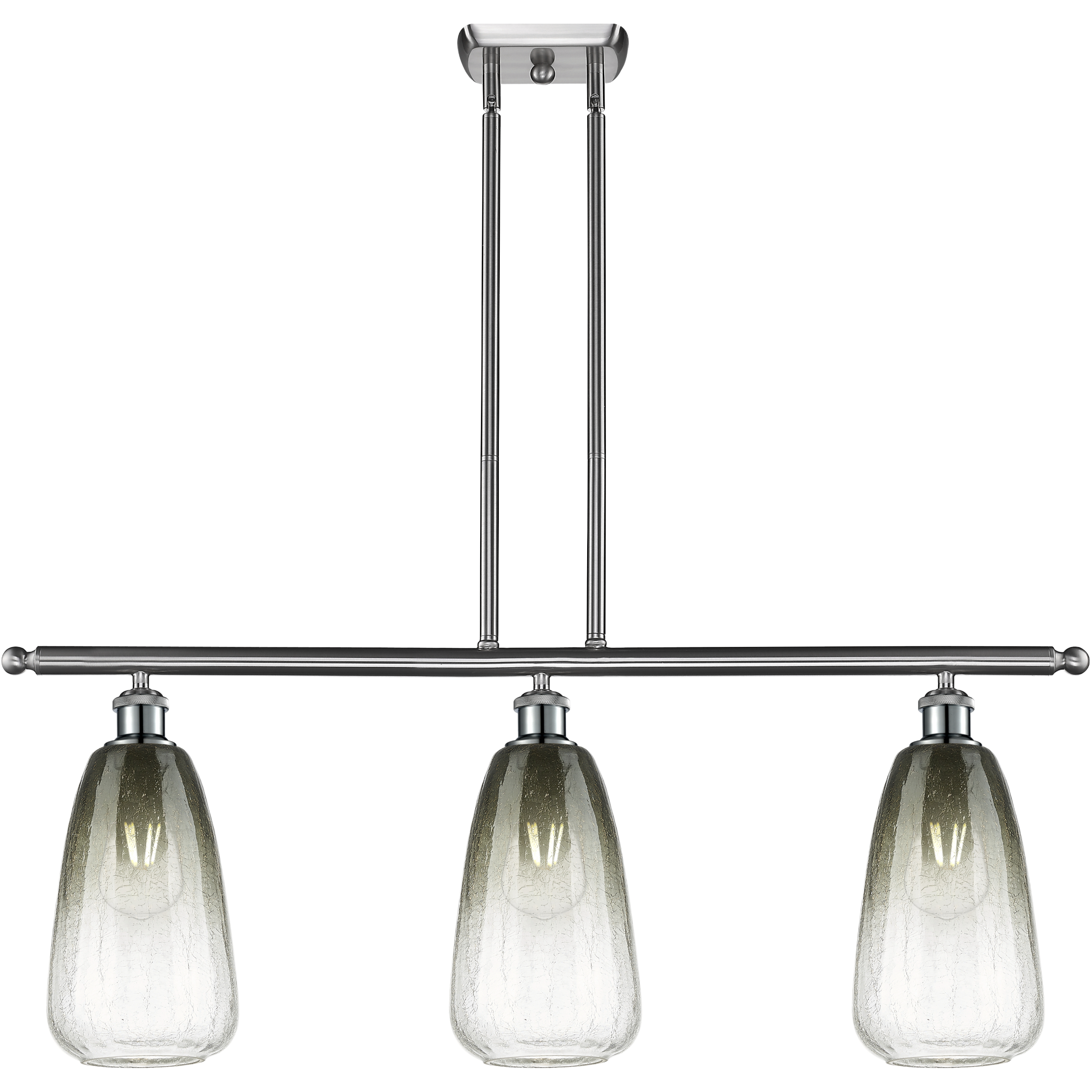 Ballston Brookhaven Almond Island Light Ceiling Light in Brushed Satin Nickel, Slate Glass