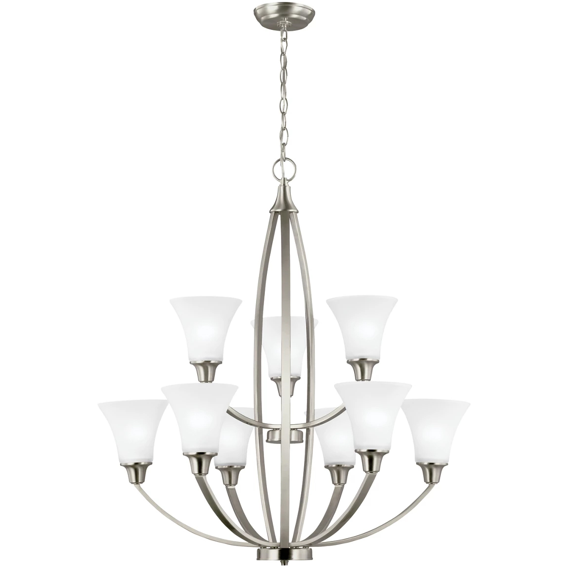 Metcalf 9 Light 31 inch Brushed Nickel Chandelier Ceiling Light