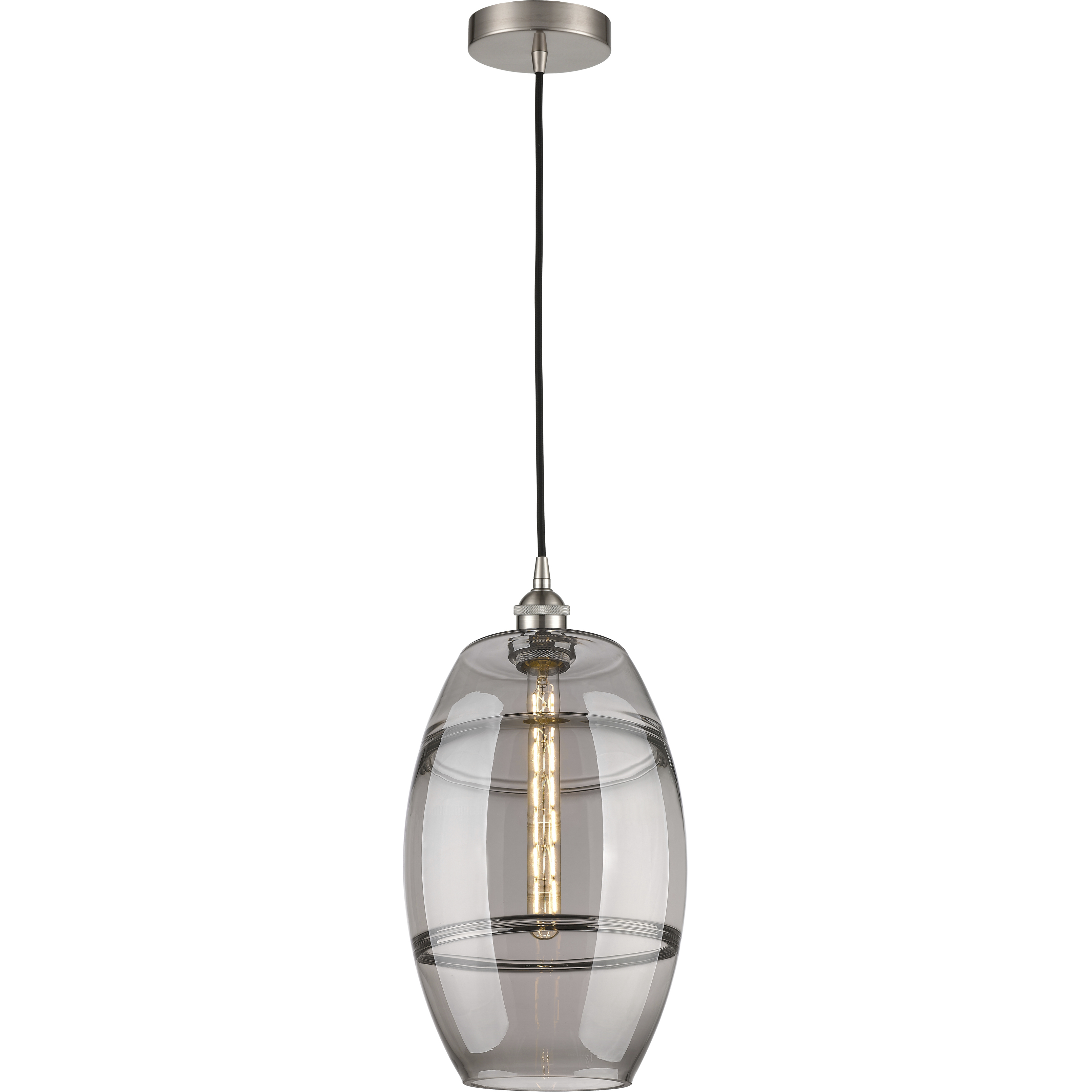 Edison Vaz 1 Light 10 inch Brushed Satin Nickel Cord Hung Mini Pendant Ceiling Light