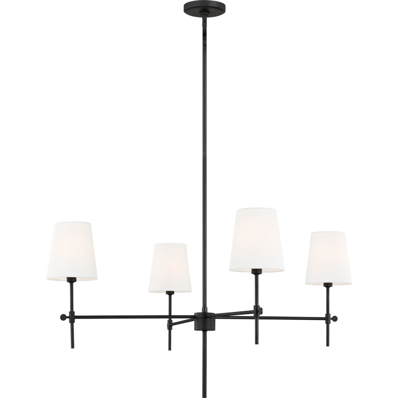 TOB by Thomas O'Brien Baker 4 Light 36 inch Midnight Black Chandelier Ceiling Light