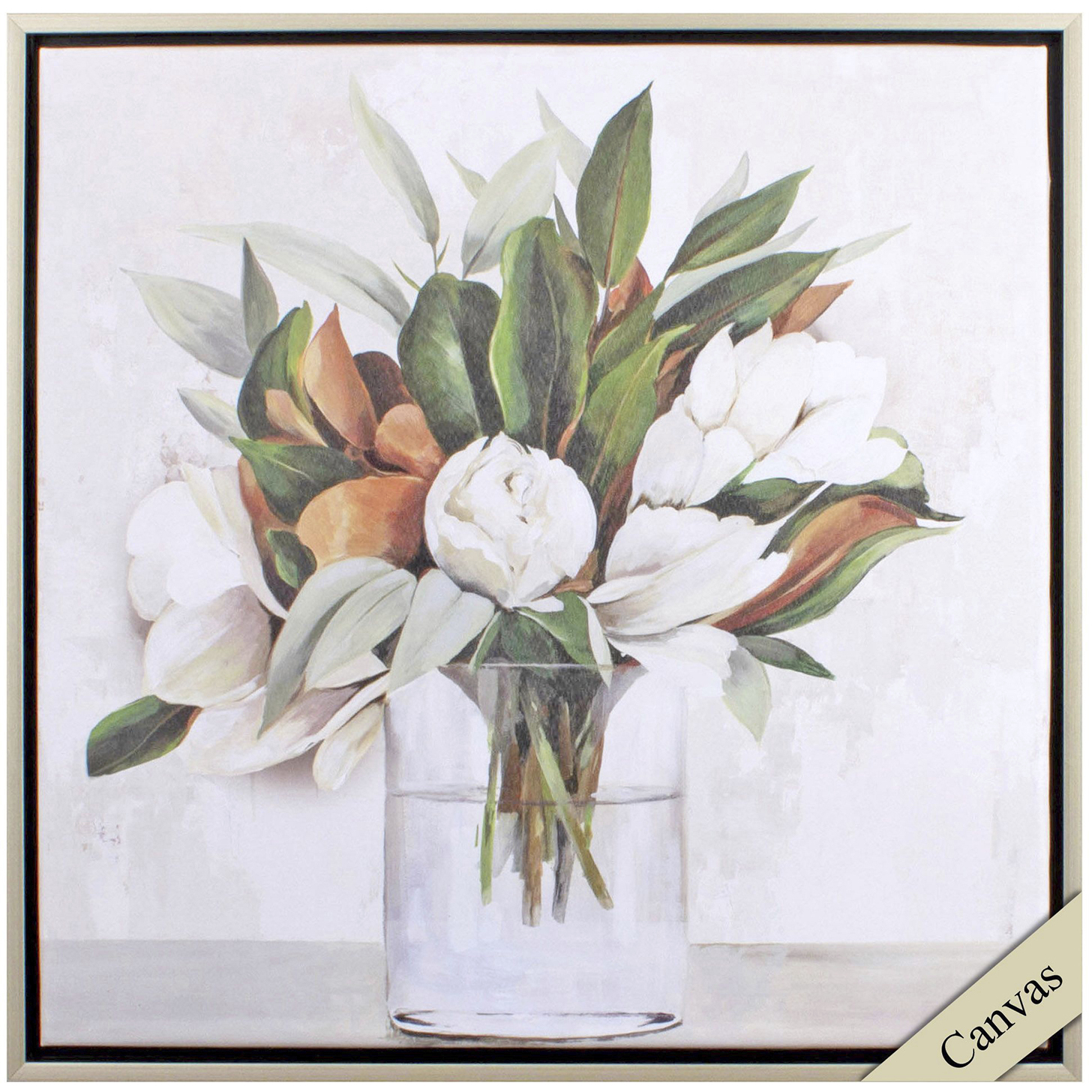 Florals Green and Orange and Neutral Canvas, Propac