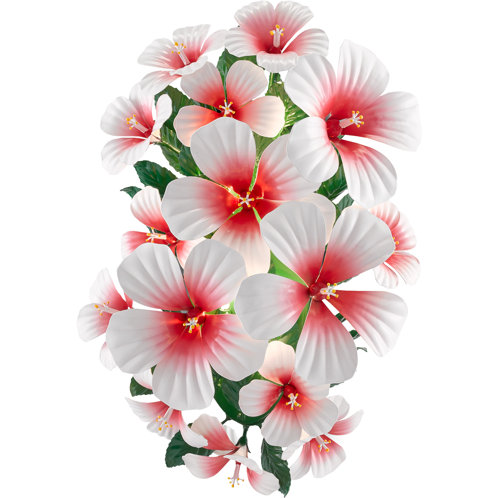 Hibiscus 7 Light 14 inch Glossy White/Pink/Green Wall Sconce Wall Light, Sasha Bikoff Collection