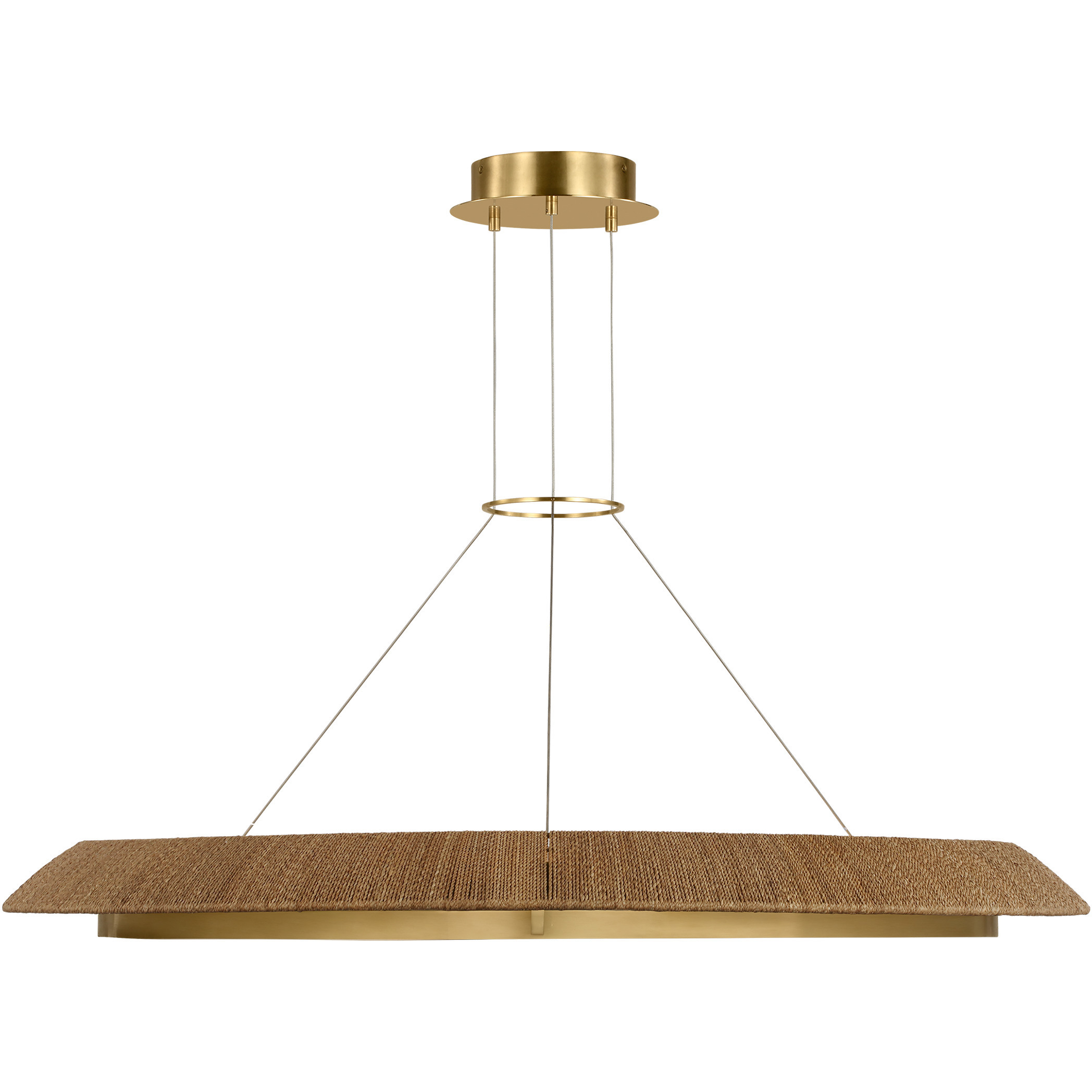 Sean Lavin Noa 1 Light 50.5 inch Hand Rubbed Antique Brass Chandelier Ceiling Light in Natural Sea Grass