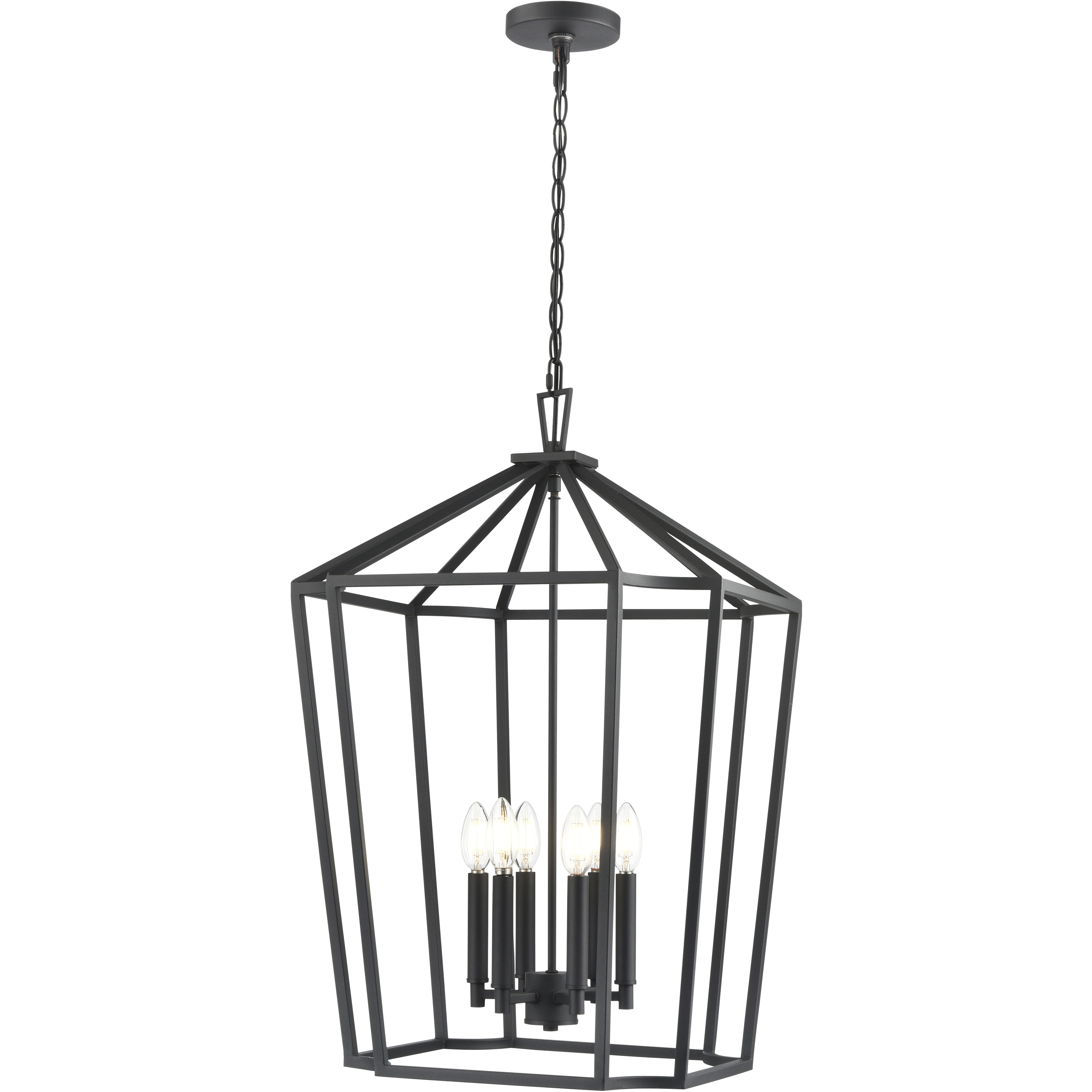 Hylena 6 Light 18.5 inch Textured Black Pendant Ceiling Light