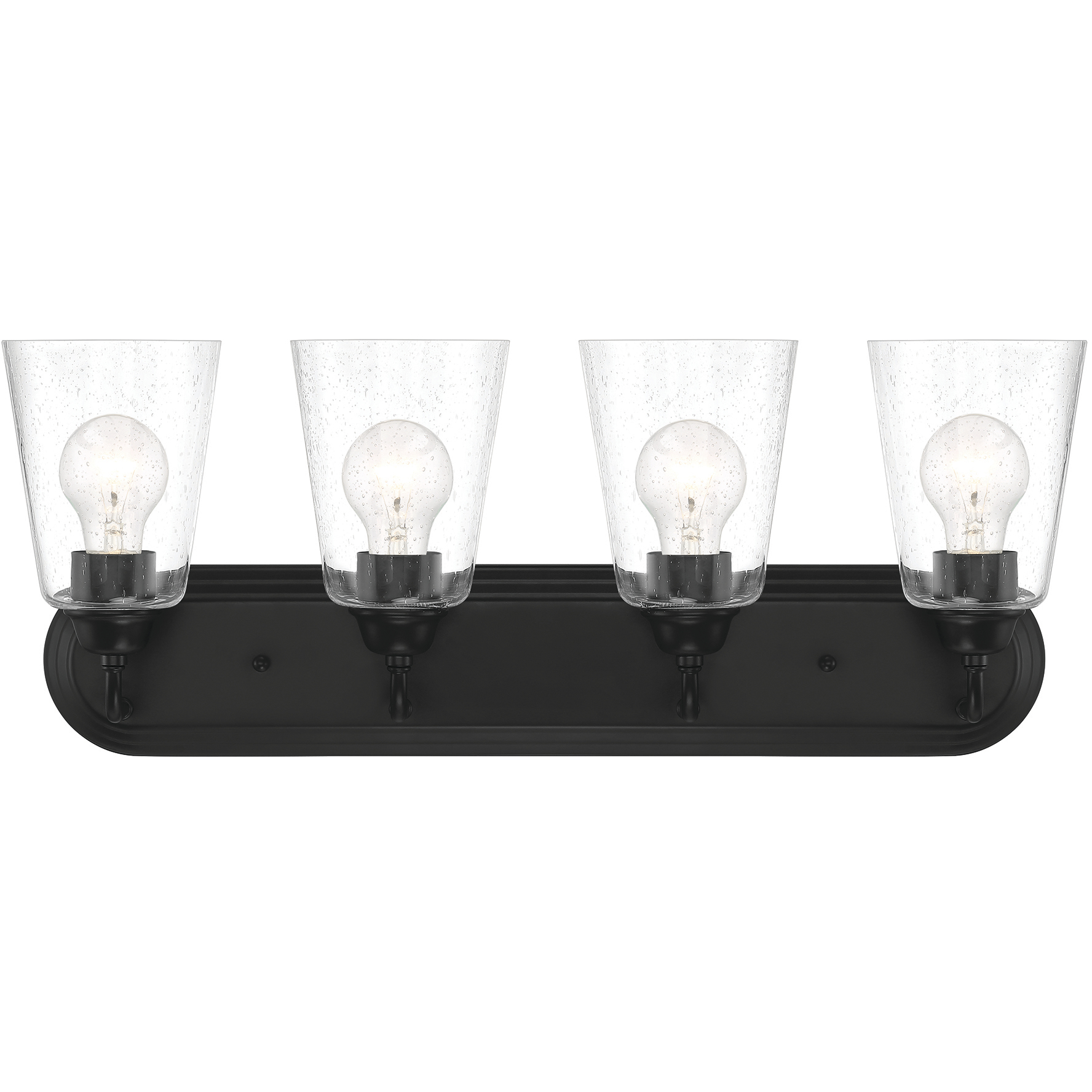 Zane 4 Light 26 inch Matte Black Vanity Light Wall Light