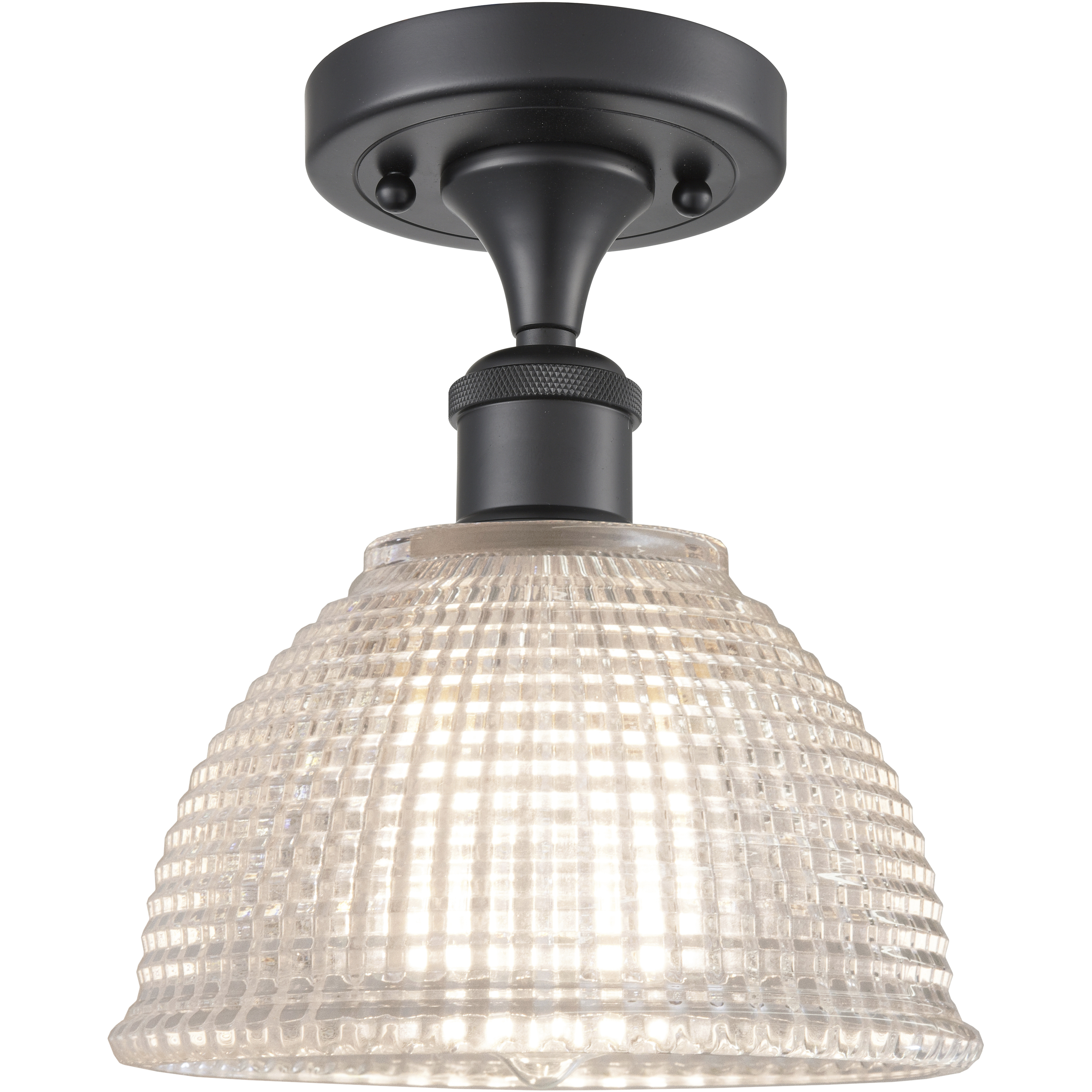 Edison Arietta 1 Light 8 inch Matte Black Semi-Flush Mount Ceiling Light