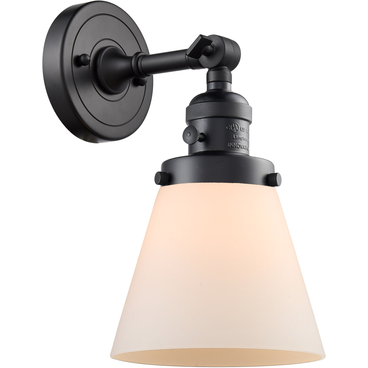 Franklin Restoration Small Cone LED 6.25 inch Matte Black Sconce Wall Light, Franklin Restoration