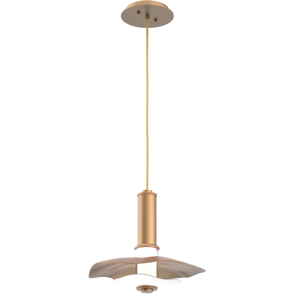 Cumulus LED 10.5 inch Novel Brass with White Metal Pendant Ceiling Light, Large
