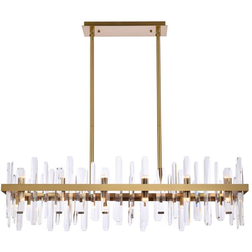 Serena 24 Light 42 inch Satin Gold Linear Chandelier Ceiling Light