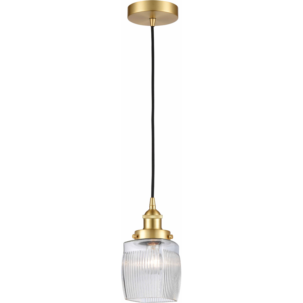 Edison Colton 1 Light 6 inch Satin Gold Mini Pendant Ceiling Light