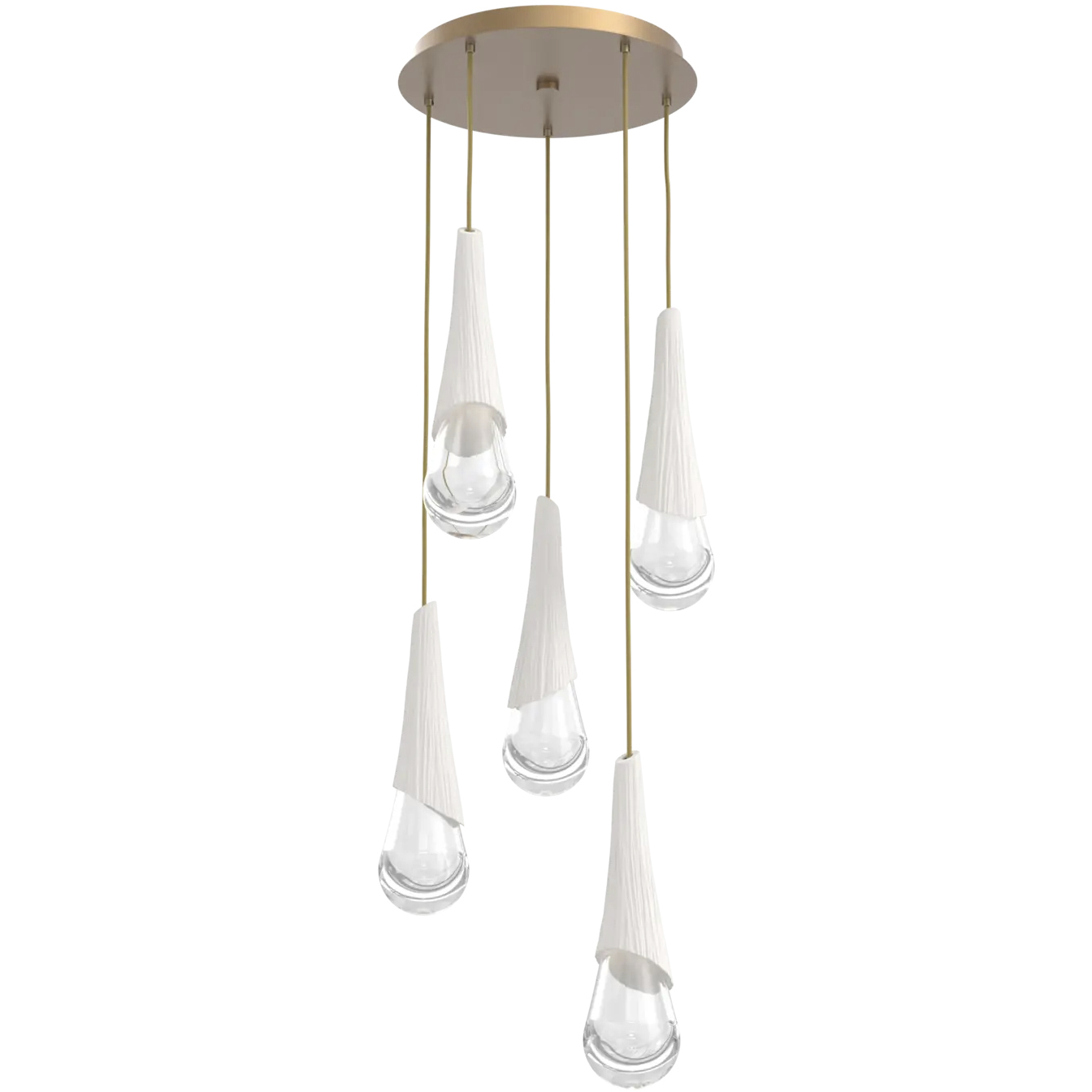 Hailstone LED 18.8 inch Novel Brass with Chalk Multi-Pendant Ceiling Light