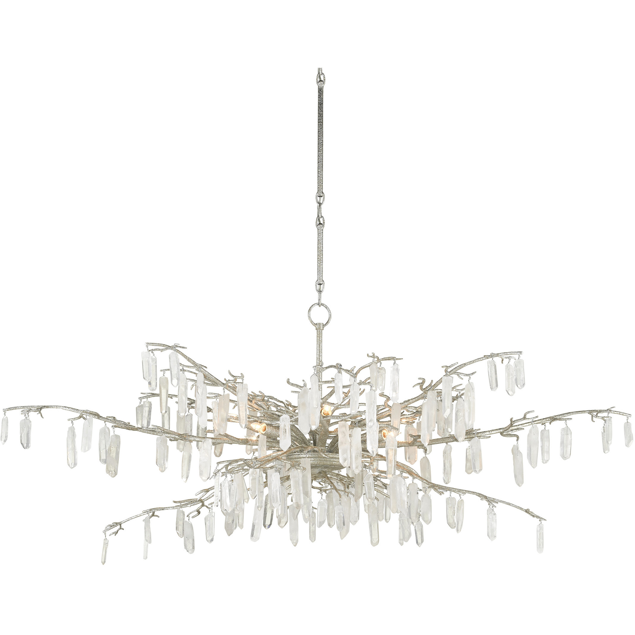 Forest Dawn 8 Light 60.25 inch Textured Silver Chandelier Ceiling Light, Aviva Stanoff Collection