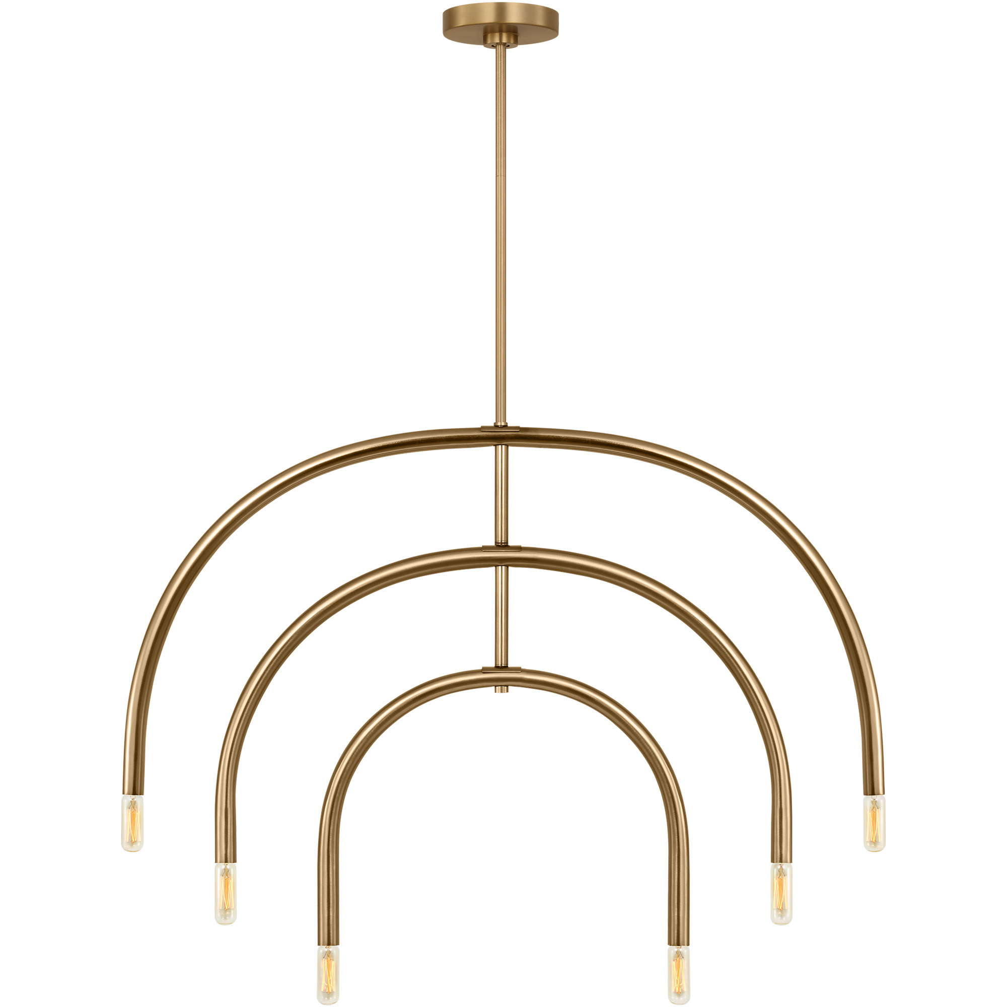 Drew & Jonathan Hadden 6 Light 36 inch Satin Brass Chandelier Ceiling Light