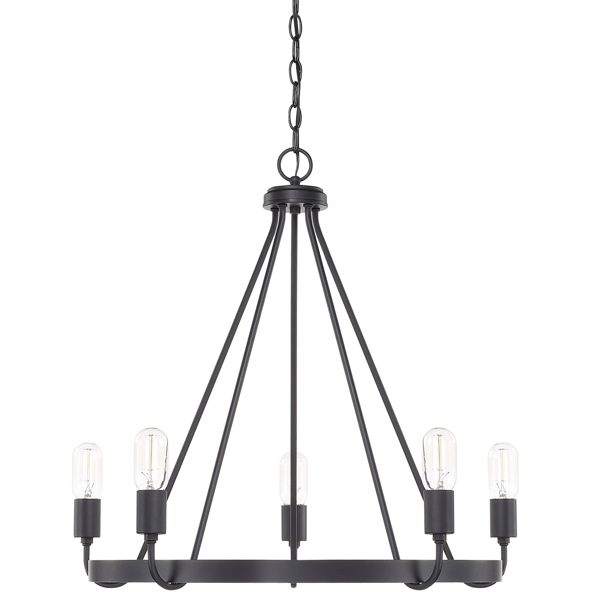 Tanner 5 Light 26.5 inch Matte Black Chandelier Ceiling Light