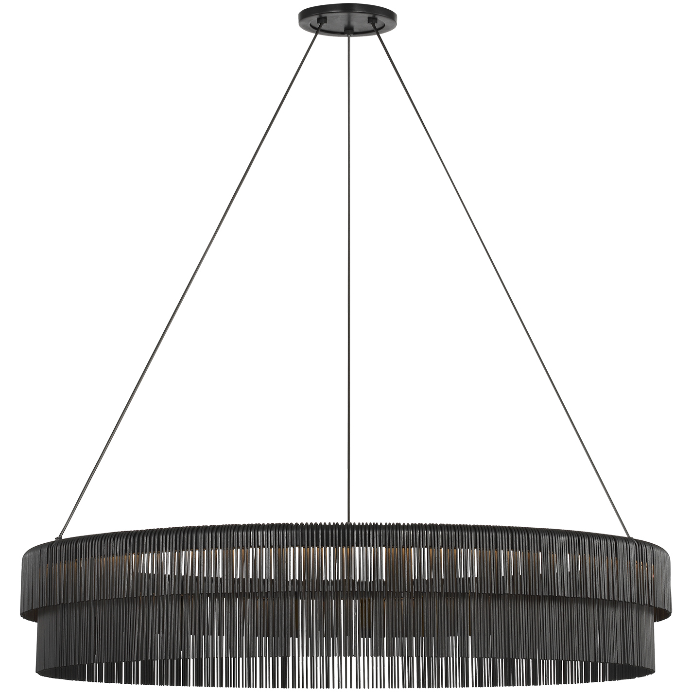 Kelly Wearstler Differo LED 33.75 inch Aged Iron Layered Ring Chandelier Ceiling Light