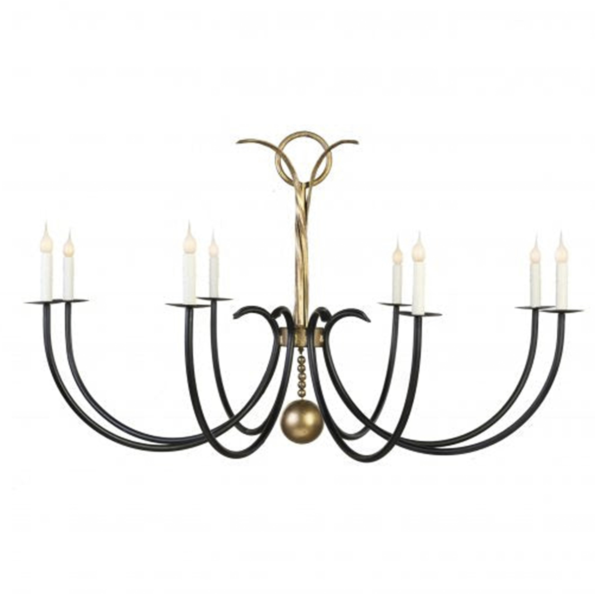 New Traditional 8 Light Matte Black and Spartina Gold Chandelier Ceiling Light