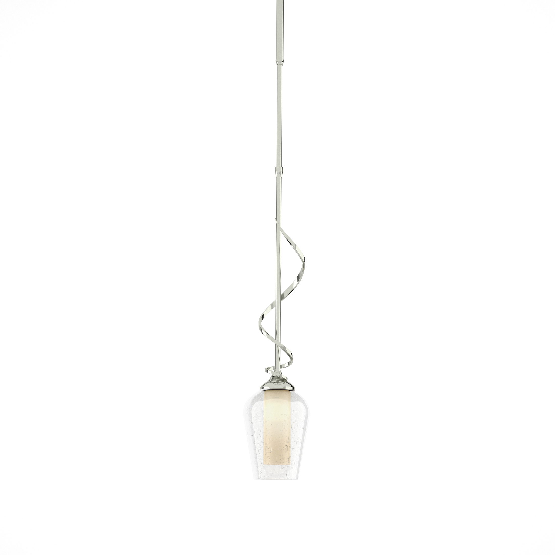 Flora 1 Light 3.9 inch Sterling Mini Pendant Ceiling Light in Seeded with Opal, Down Light