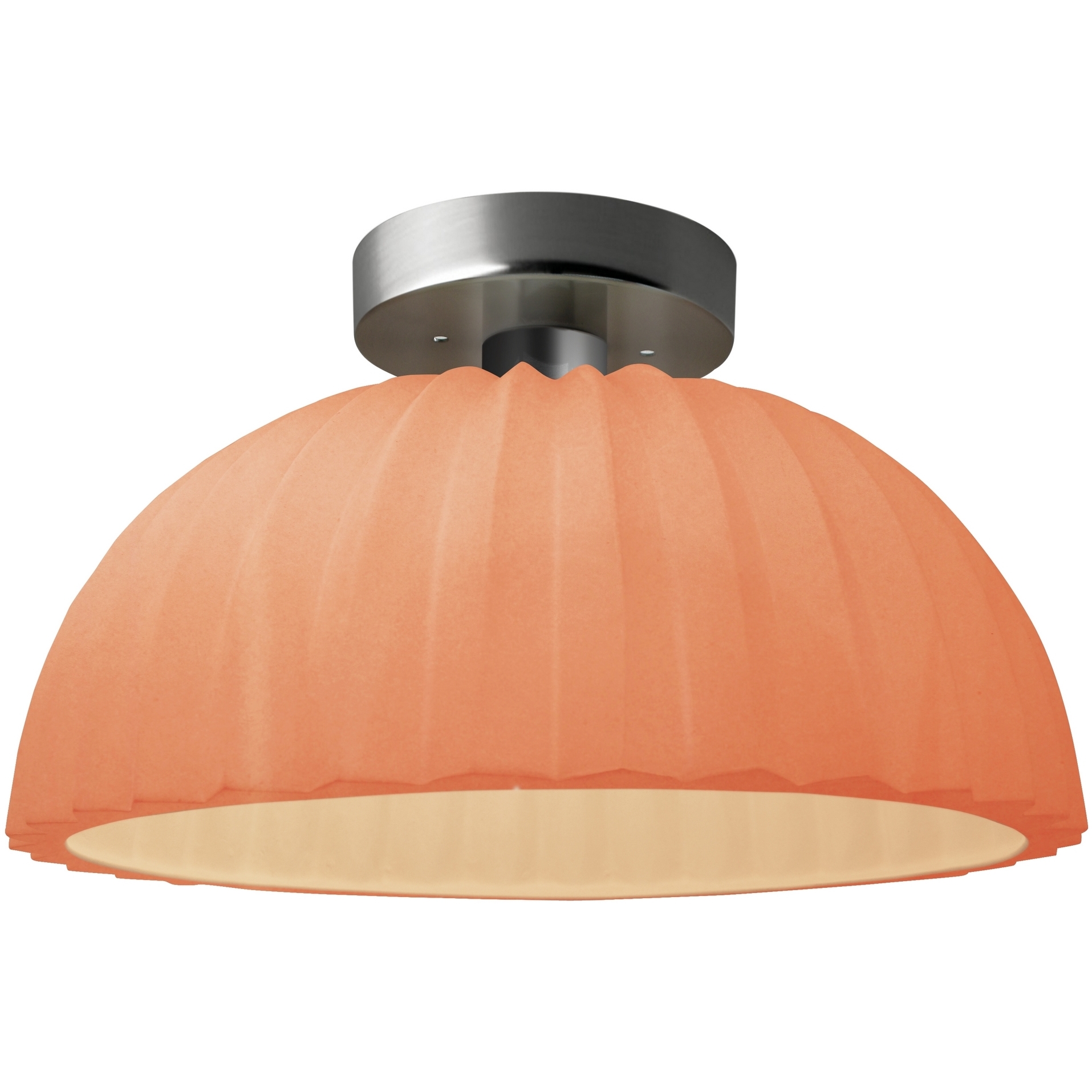 Radiance Collection - Pleated Dome Semi-Flush Ceiling Light in Brushed Nickel, Dedicated LED, Gloss Blush, Form+Finish+Function
