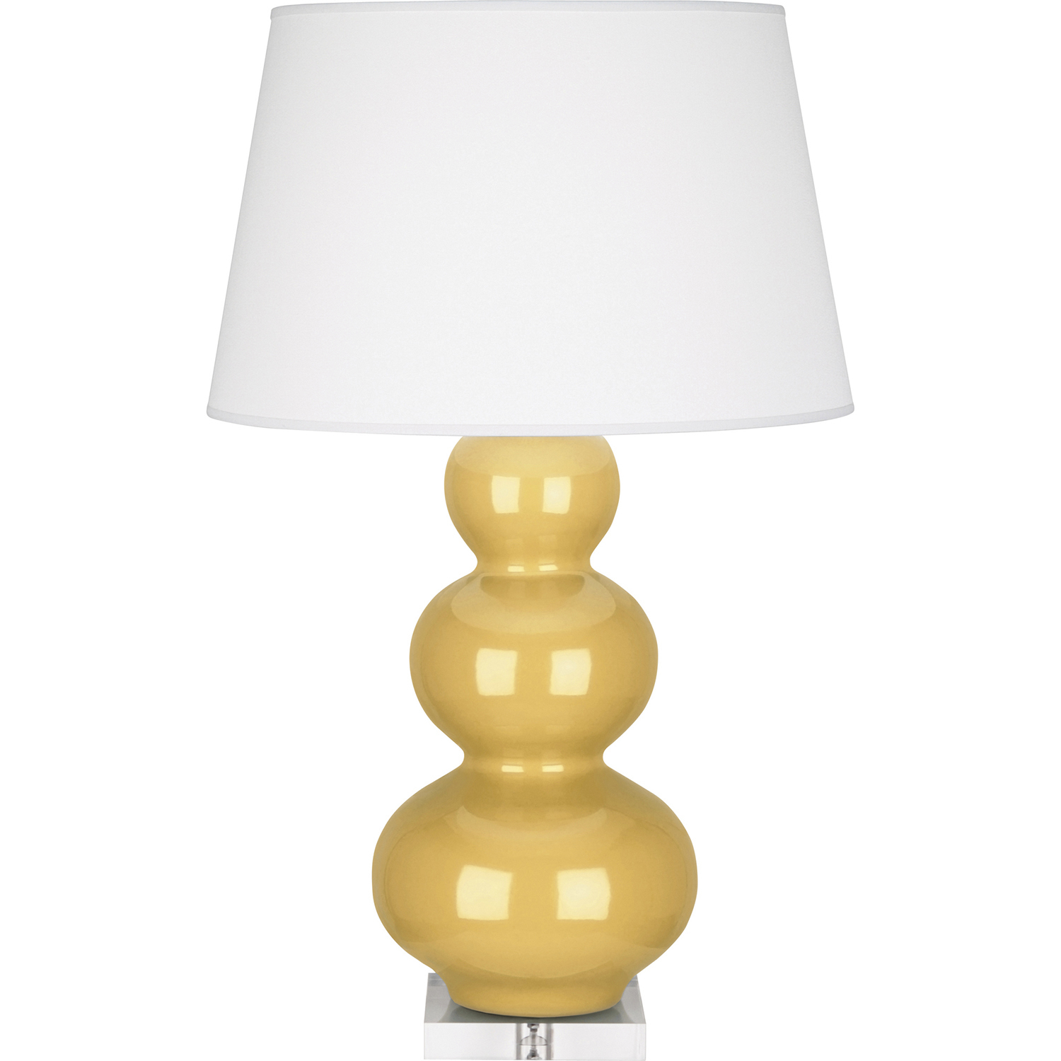Triple Gourd 33 inch 150 watt Sunset Yellow Table Lamp Portable Light in Lucite