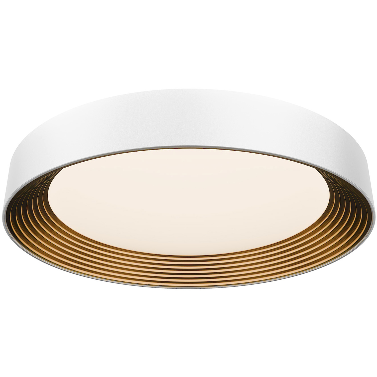 Gaston LED 25.6 inch White Gold Flush Mount Ceiling Light in White/Gold, dweLED