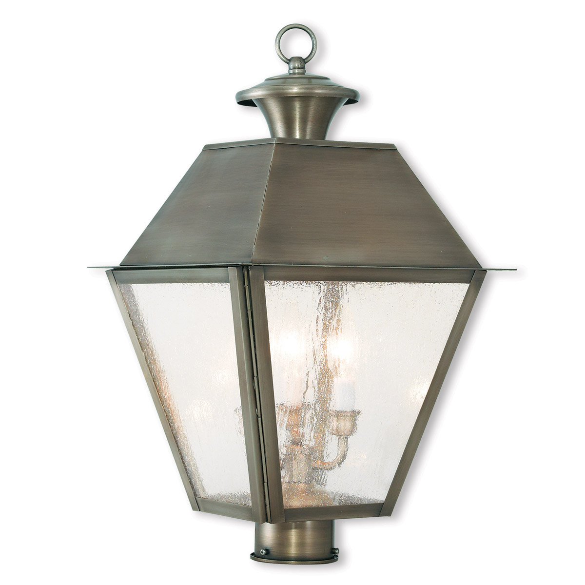 Mansfield 3 Light 20 inch Vintage Pewter Outdoor Post Top Lantern