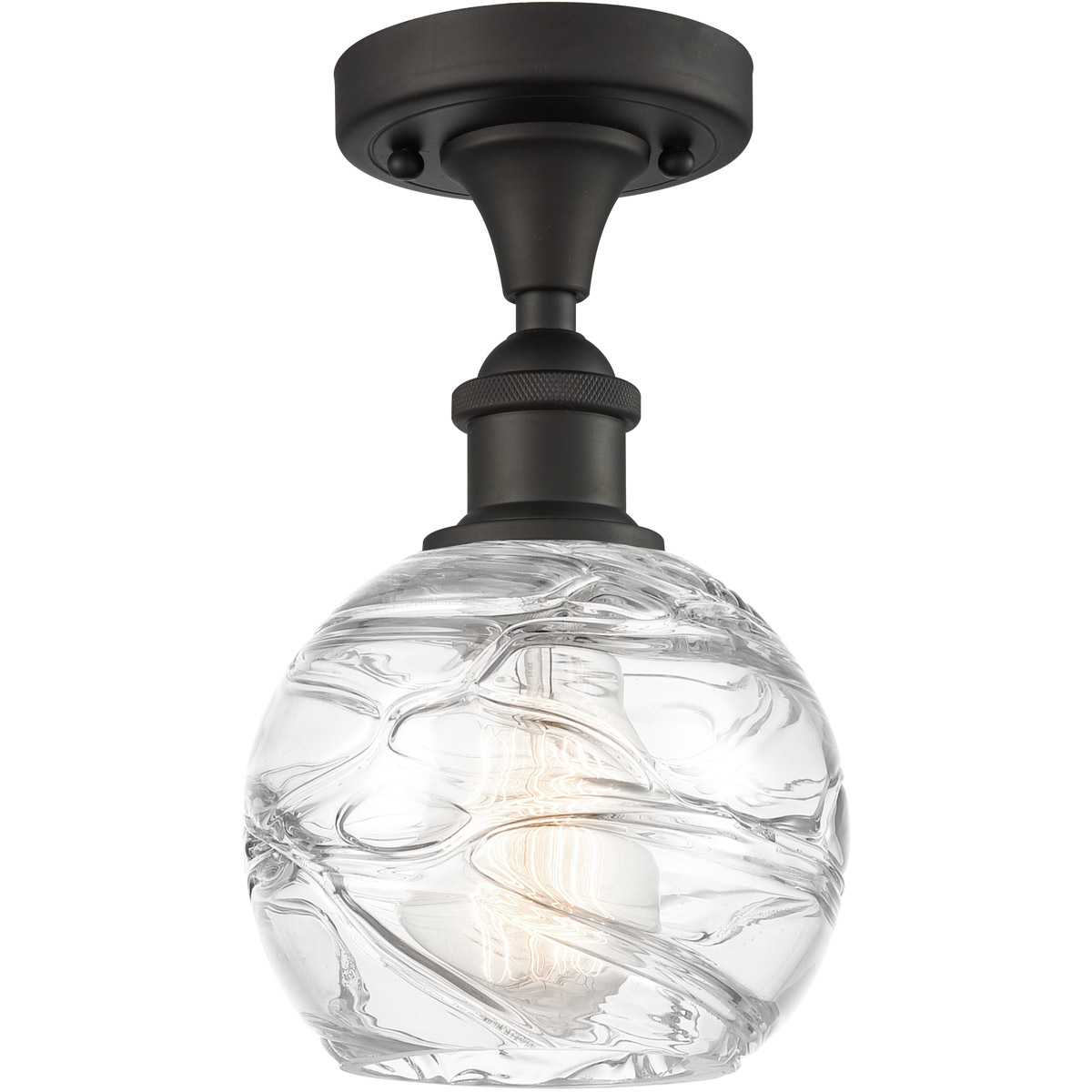Ballston Small Deco Swirl LED 6 inch Oil Rubbed Bronze Semi-Flush Mount Ceiling Light, Ballston