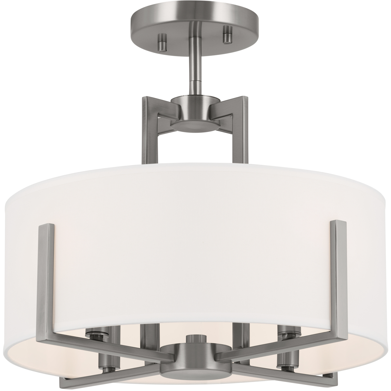 Malen LED 15.5 inch Classic Pewter Semi Flush Mount Ceiling Light