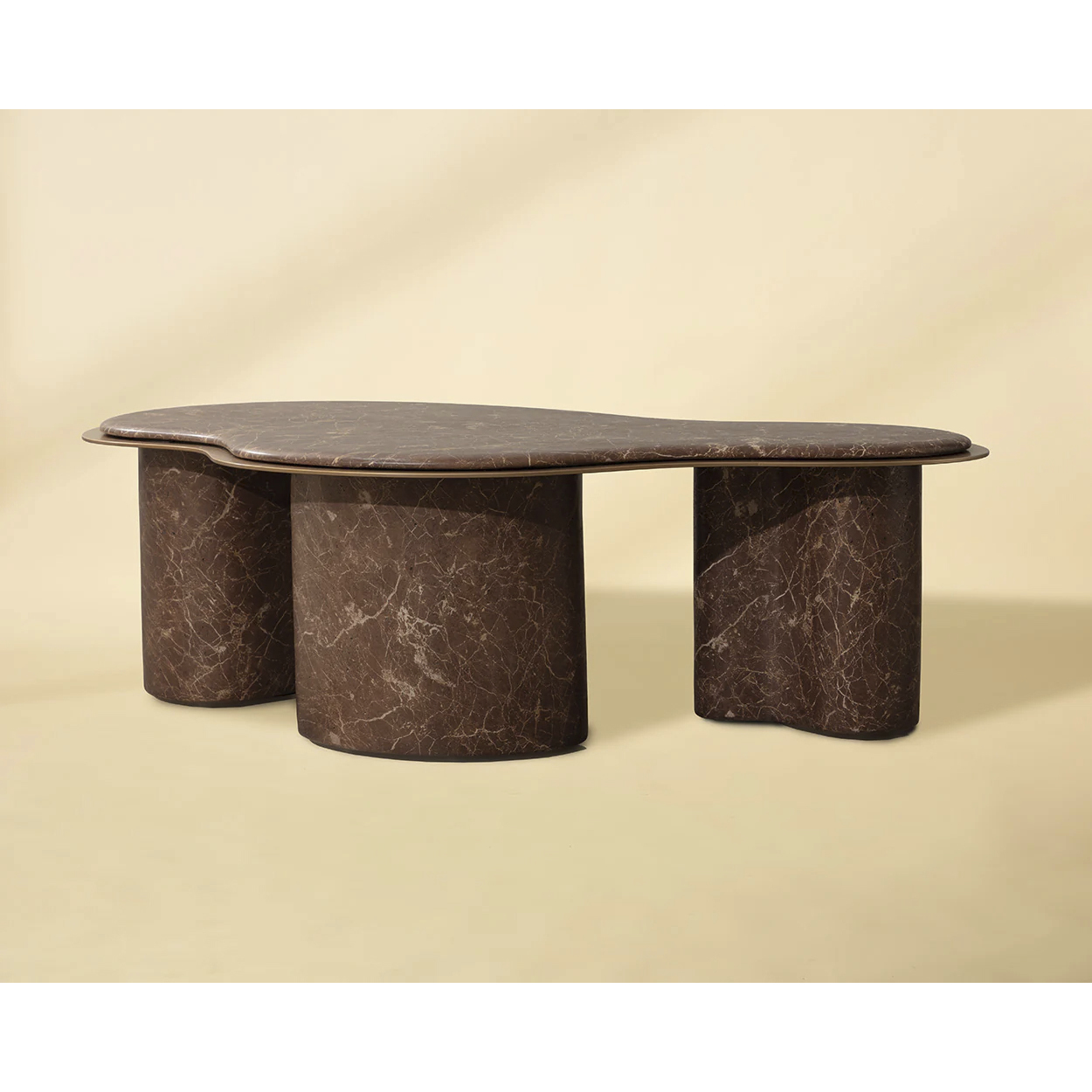 Isola 55 X 35 inch Marble Look / Mocha Outdoor Coffee Table