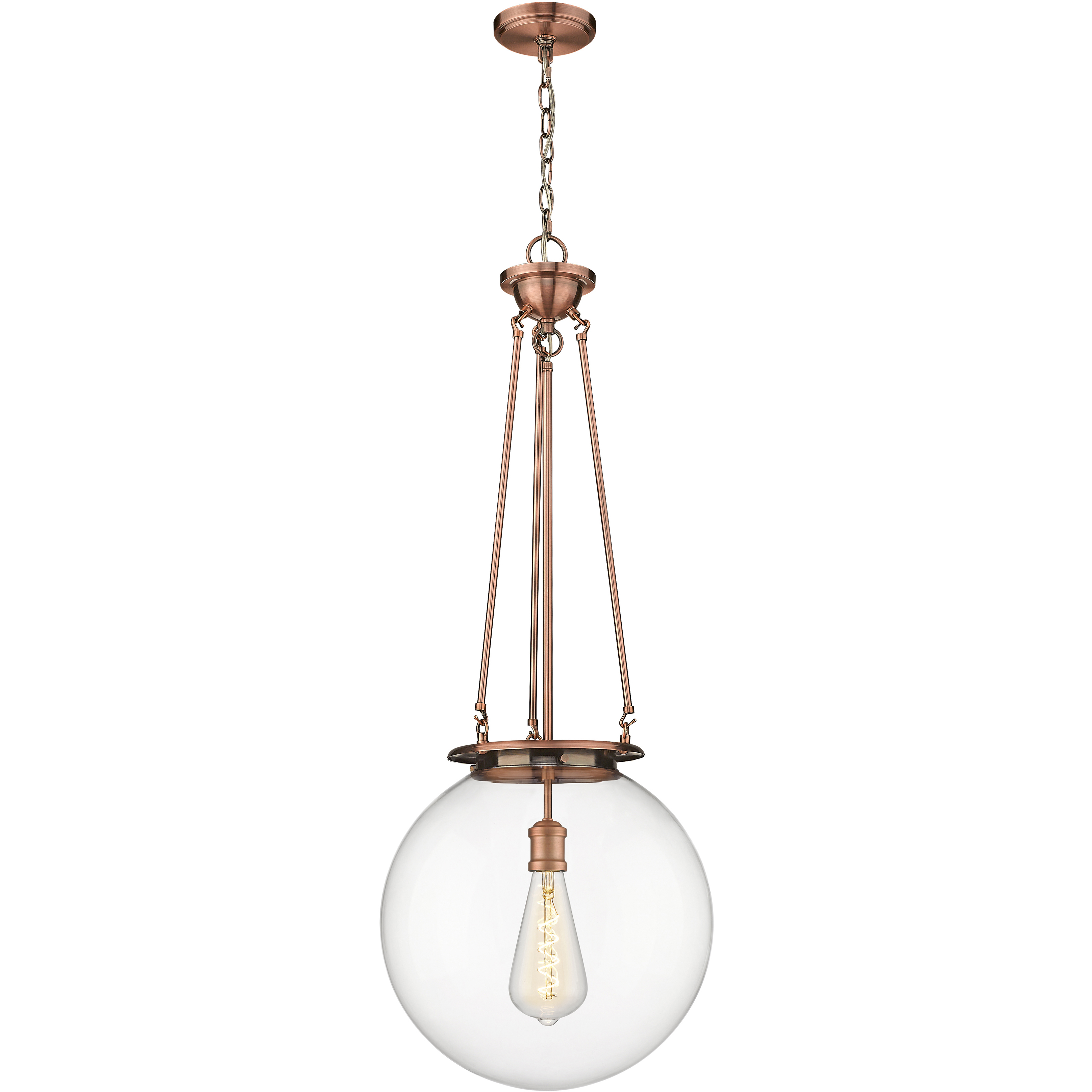 Beacon 1 Light 15.75 inch Antique Copper Pendant Ceiling Light