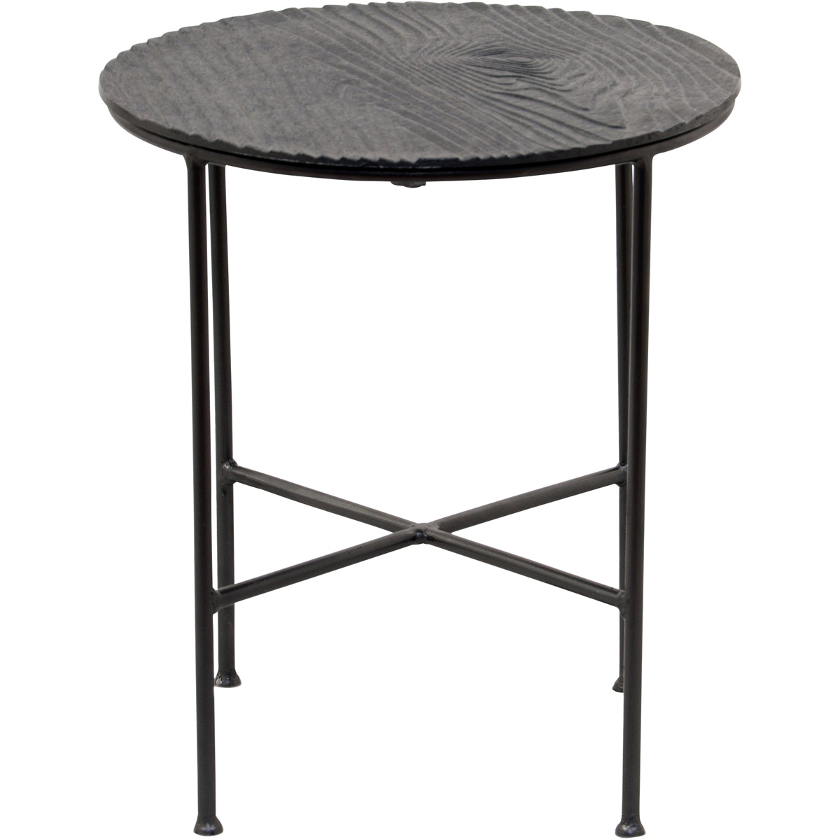 Reynolds 18 X 16 inch Mattee Black with Grey Powder Coated Side Table