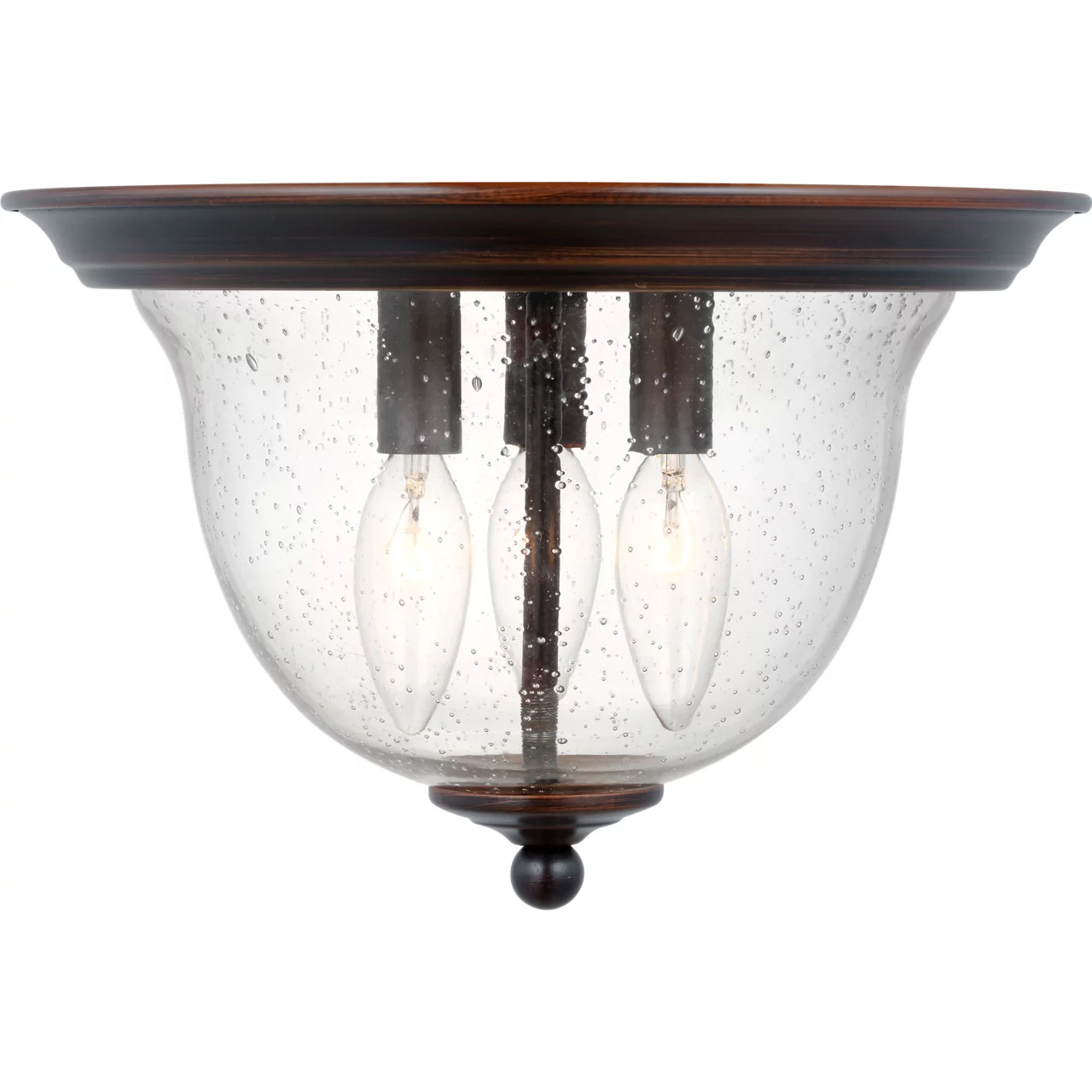 Belton 3 Light 11.25 inch Bronze Flush Mount Ceiling Light