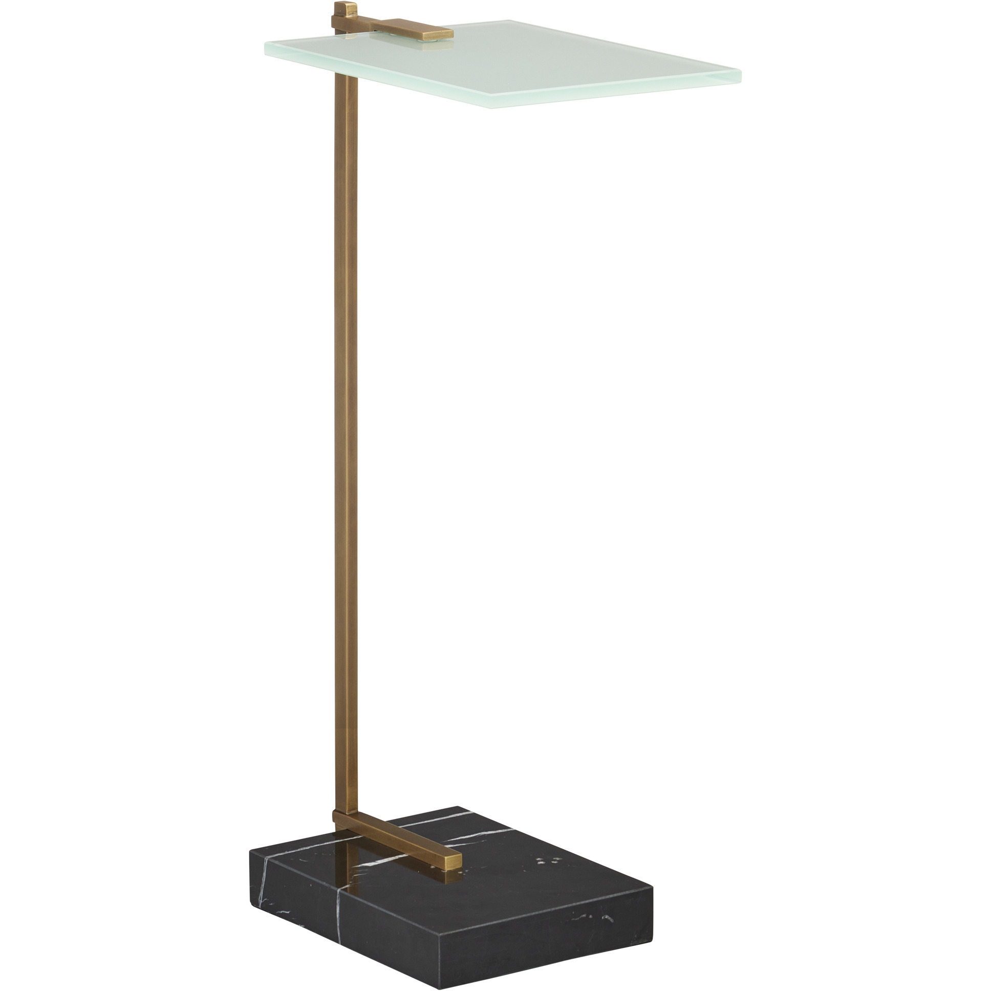 Neil 24.5 X 12.38 inch Antique Brass and Black and Frosted Drinks Table