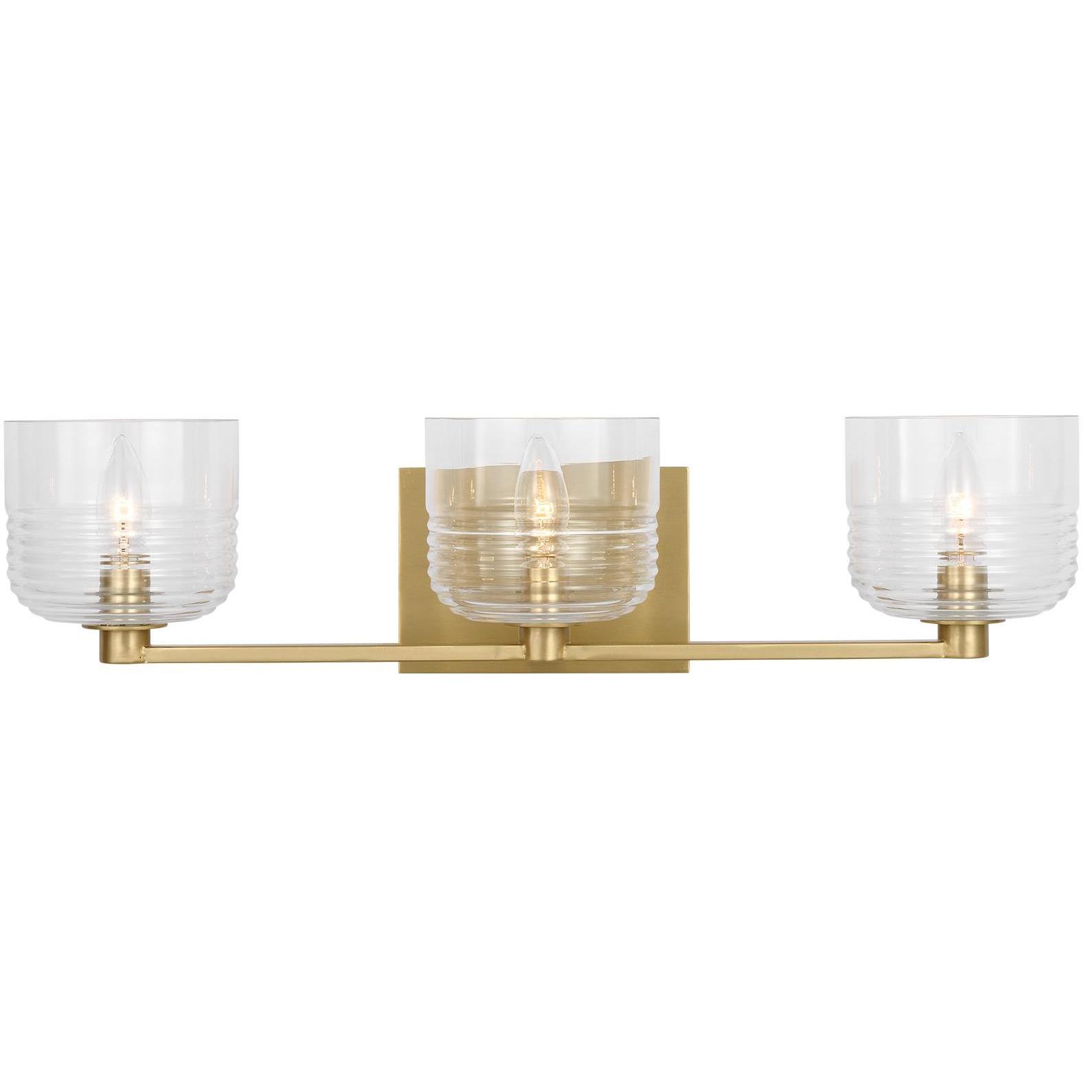 Drew & Jonathan Lochdale 3 Light 24.25 inch Satin Brass Vanity Light Wall Light, Large