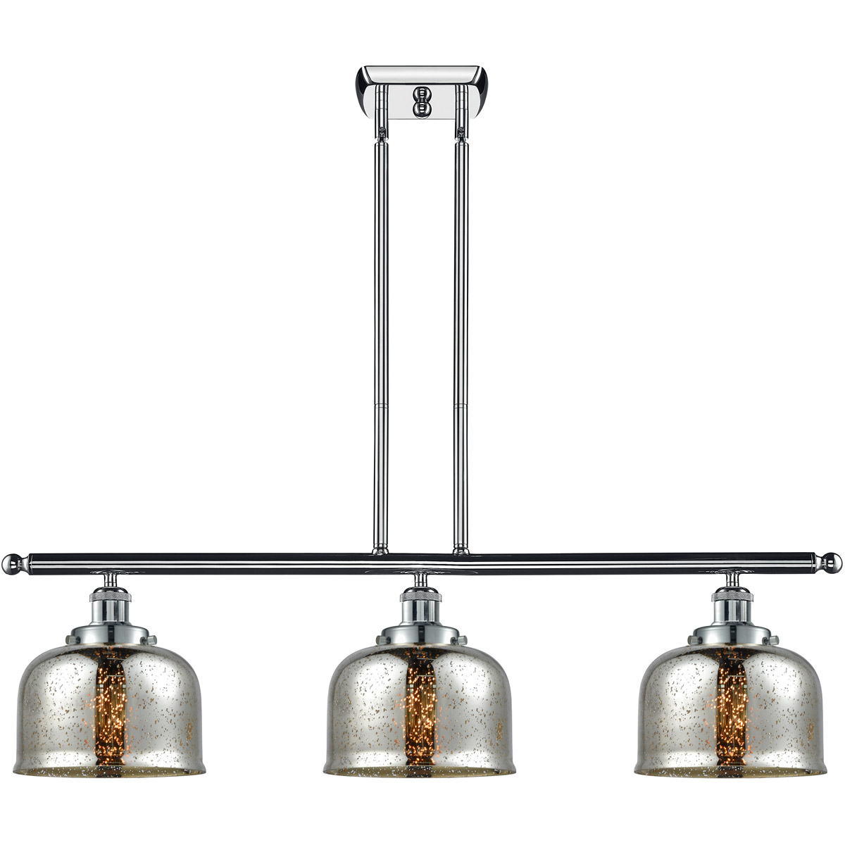 Ballston Bell 3 Light 36 inch Polished Chrome Island Light Ceiling Light