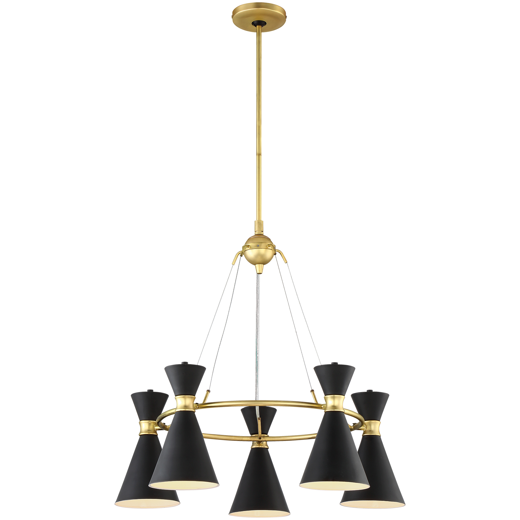 Conic 5 Light 26 inch Honey Gold Chandelier Ceiling Light