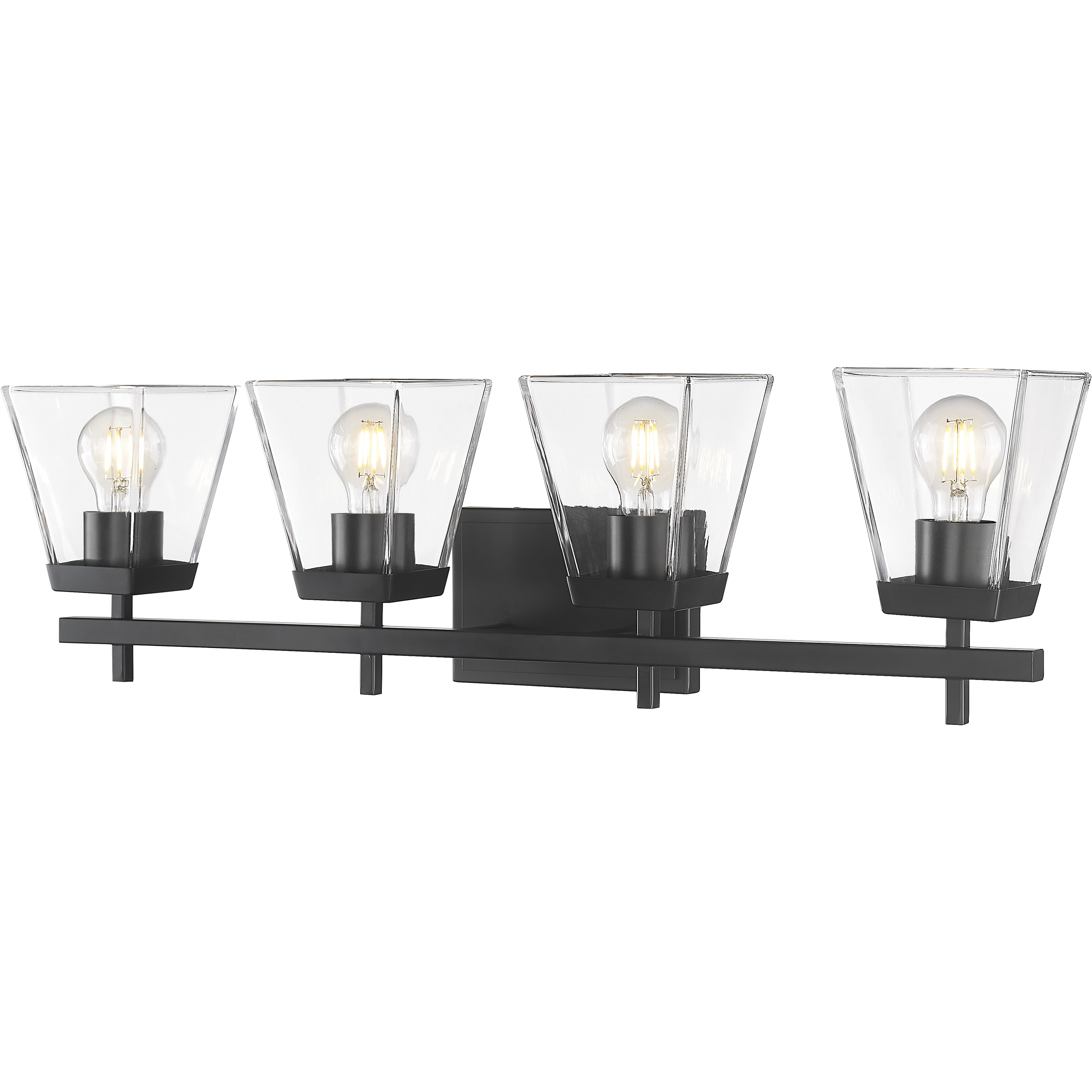 Lauren 4 Light 30.5 inch Matte Black Vanity Wall Light