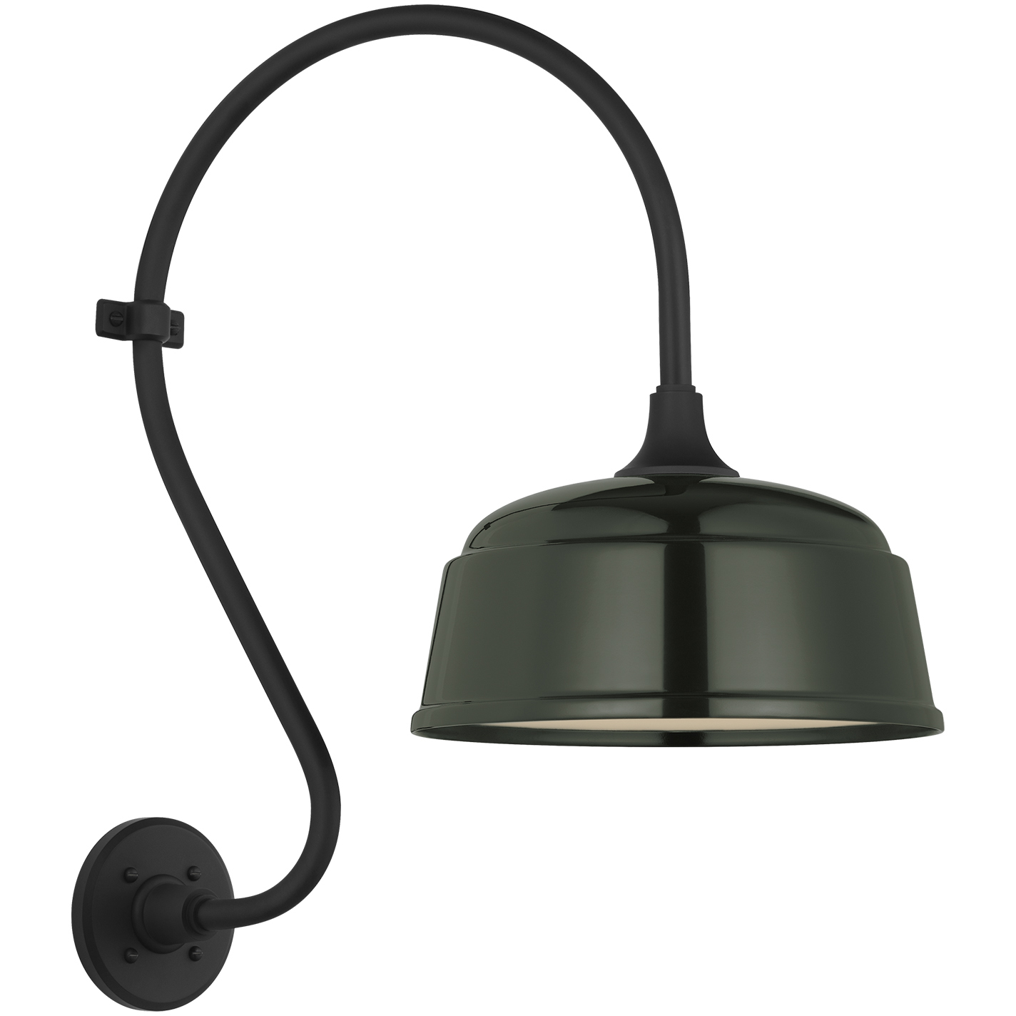Thomas O'Brien Academy Barn Light LED 24 inch Matte Black Larrabee Barn Light in 12.5" Green Rockhouse Shade