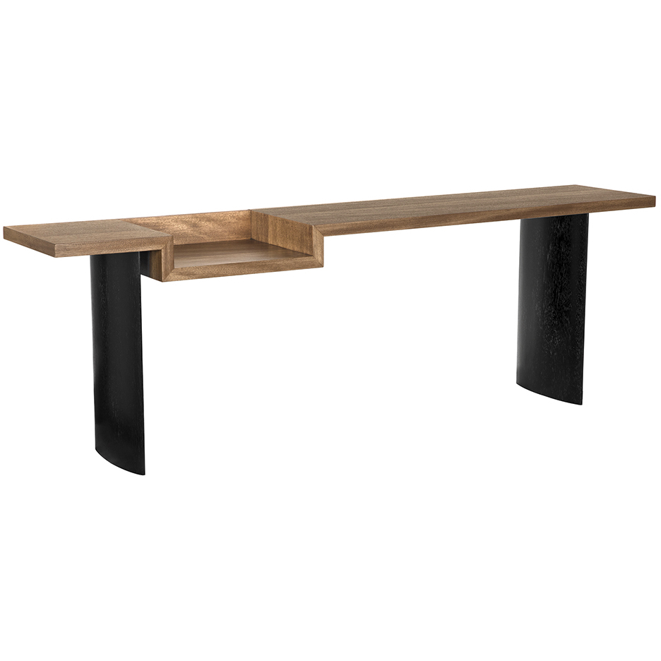 Ryland 92 X 18 inch Dark Walnut with Black Walnut Legs Desk/Console