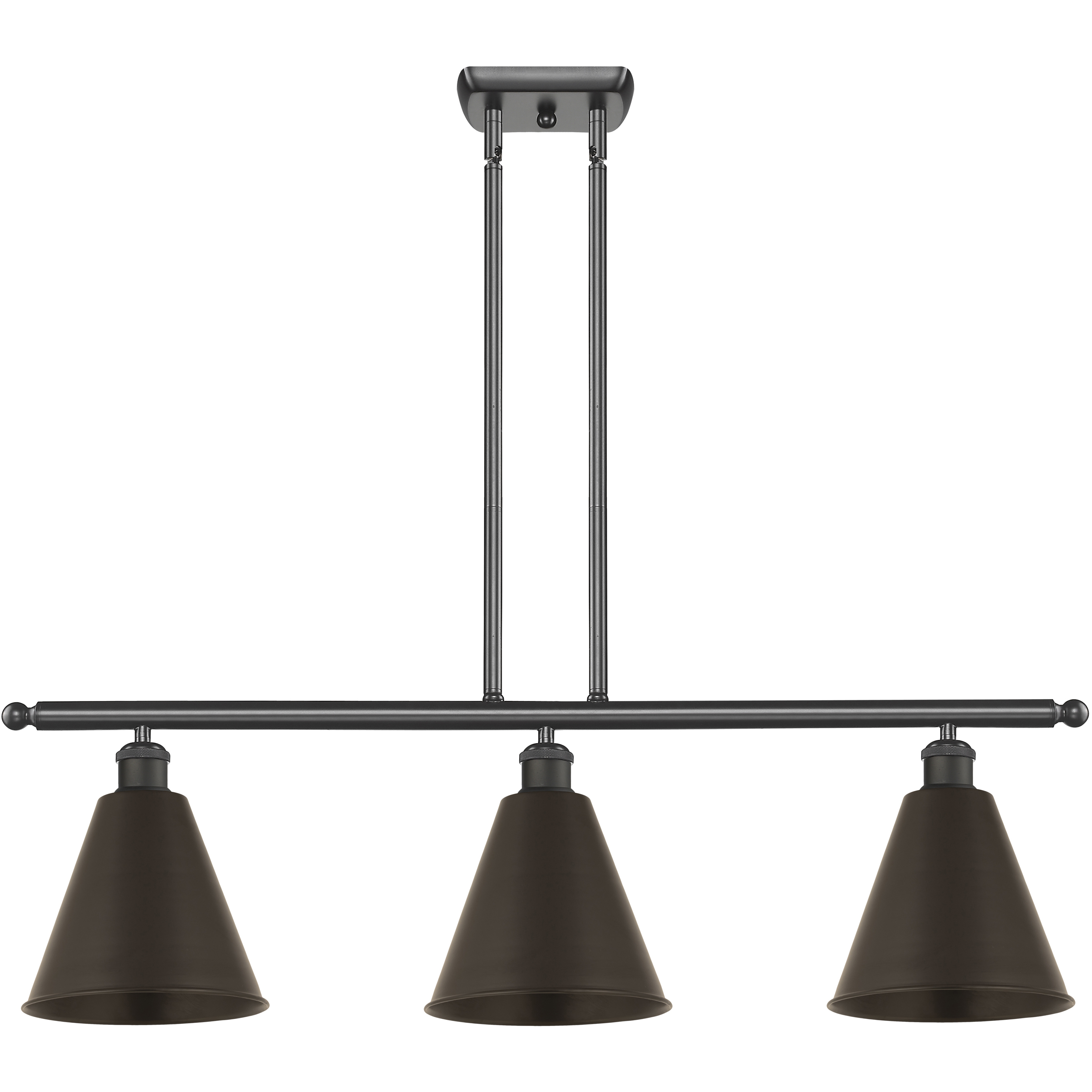 Ballston Cone 3 Light 36 inch Oil Rubbed Bronze Island Light Ceiling Light