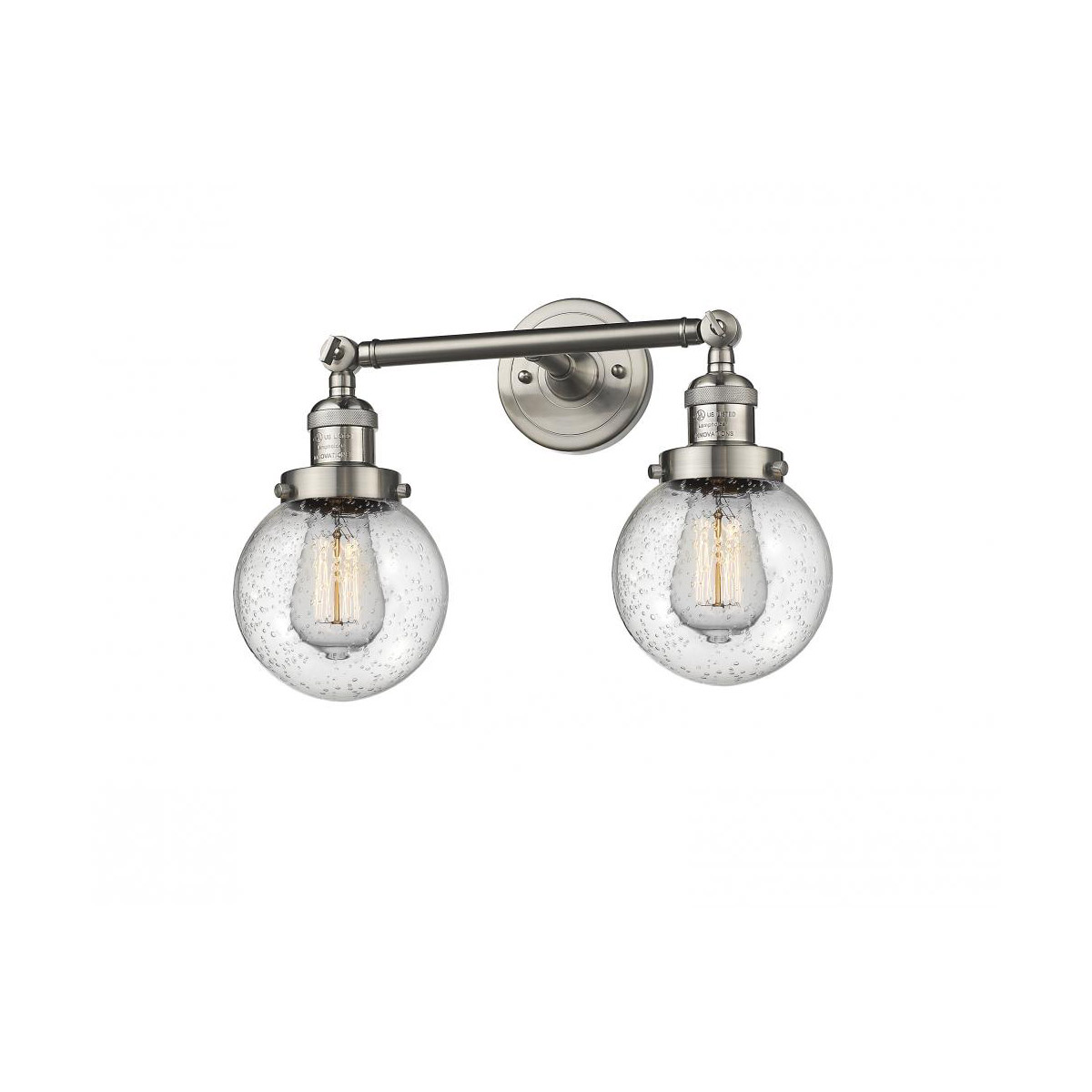 Franklin Restoration Beacon LED 17 inch Brushed Satin Nickel Bath Vanity Light Wall Light in Seedy Glass, Franklin Restoration