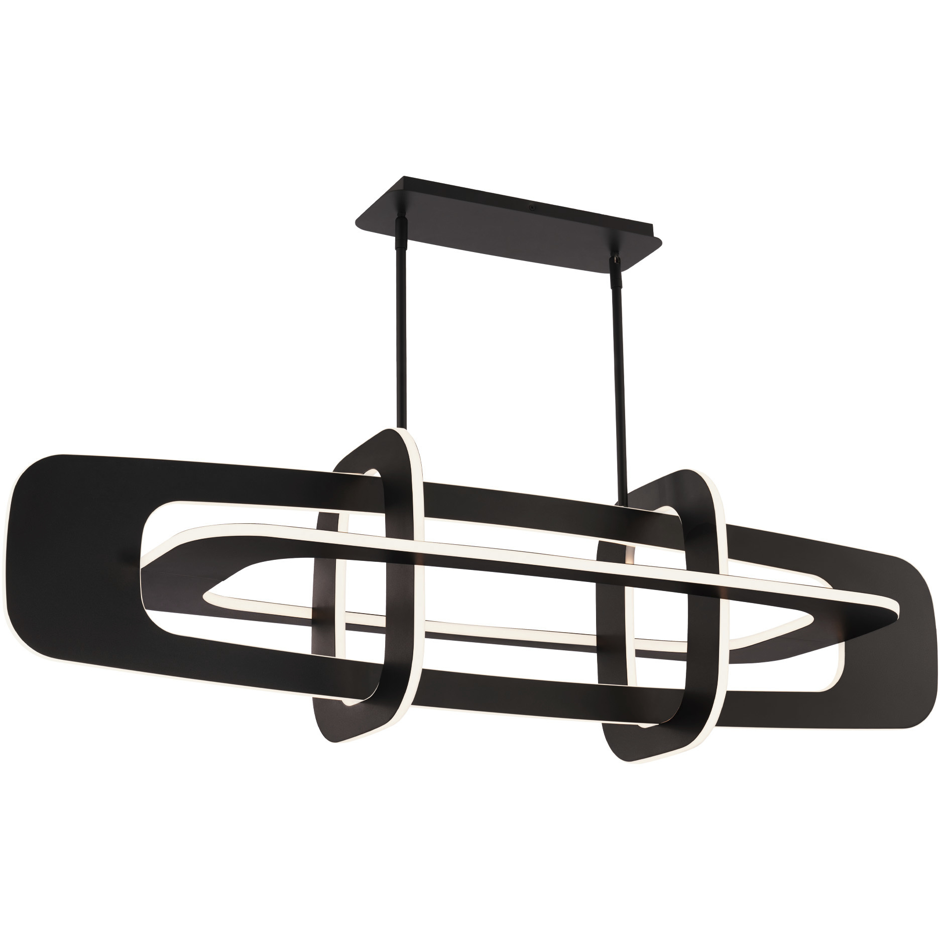 Vesta 8 Light 50.13 inch Black Linear Chandelier Ceiling Light