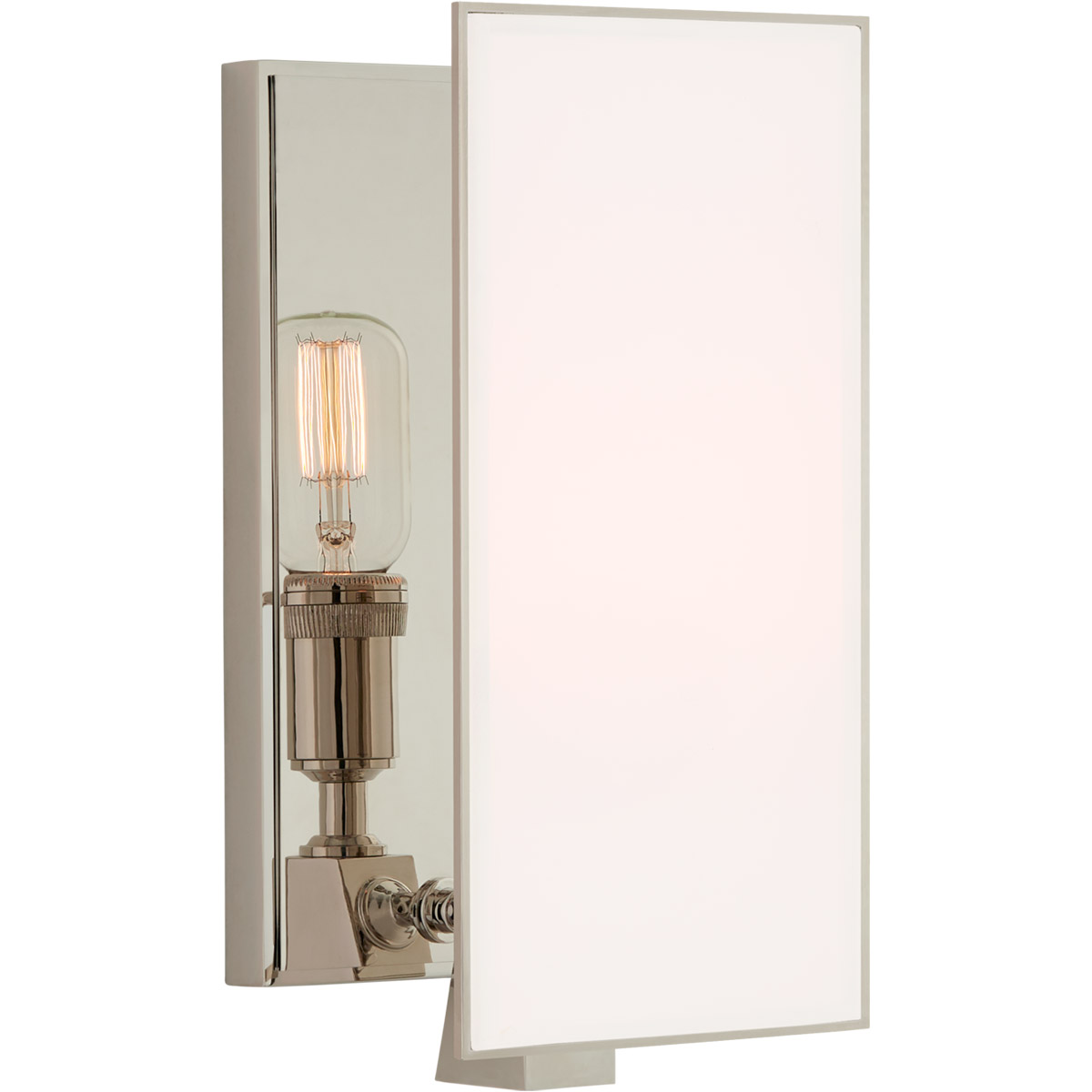 Thomas O'Brien Albertine 1 Light 5.5 inch Polished Nickel Sconce Wall Light in White Glass, Small