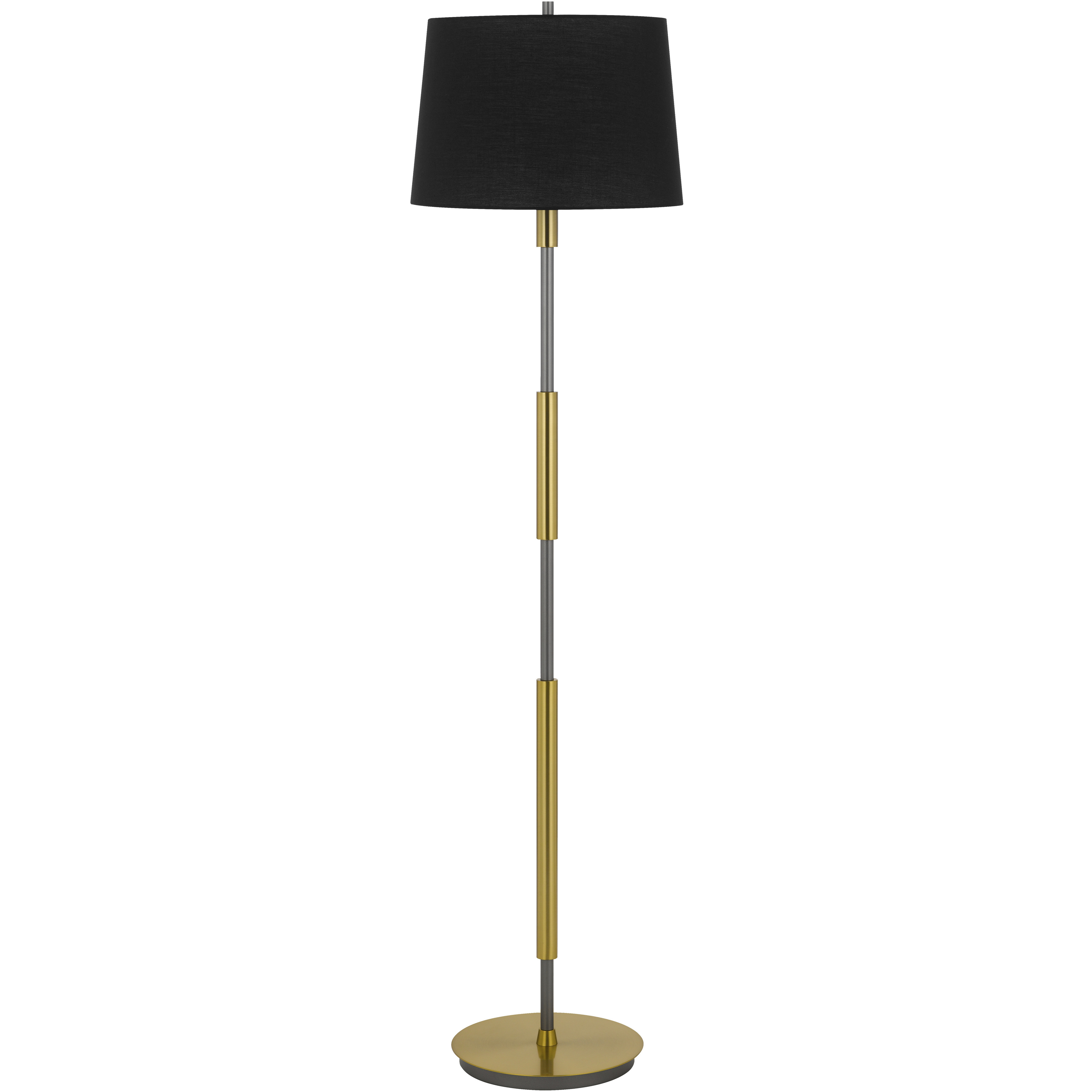 Ciudad 60 inch 150.00 watt Antique Brass and Silver Grey Floor Lamp Portable Light in Anitque Brass / Silver Grey