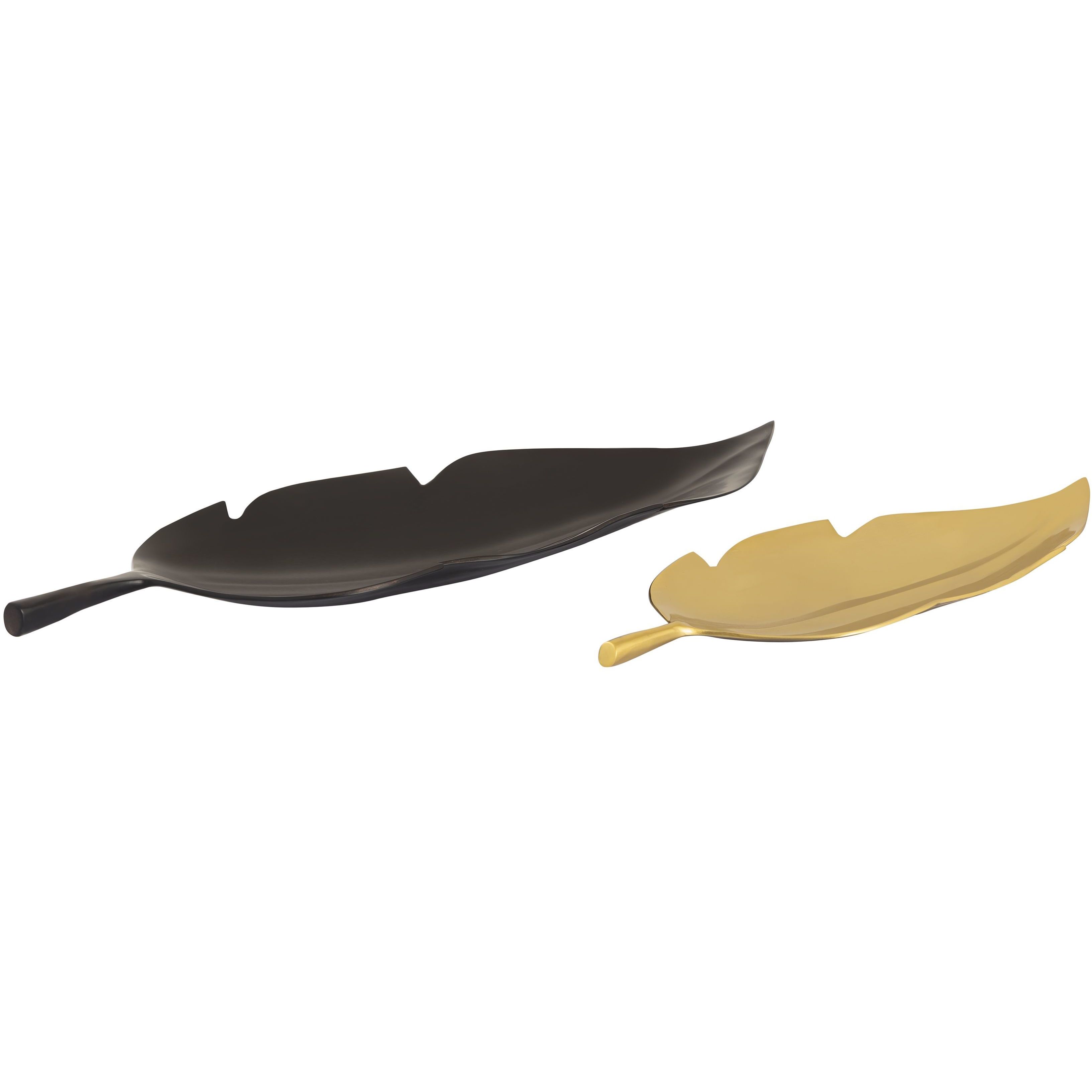 Ennis Leaf Bronze with Brass Tray, Set of 2