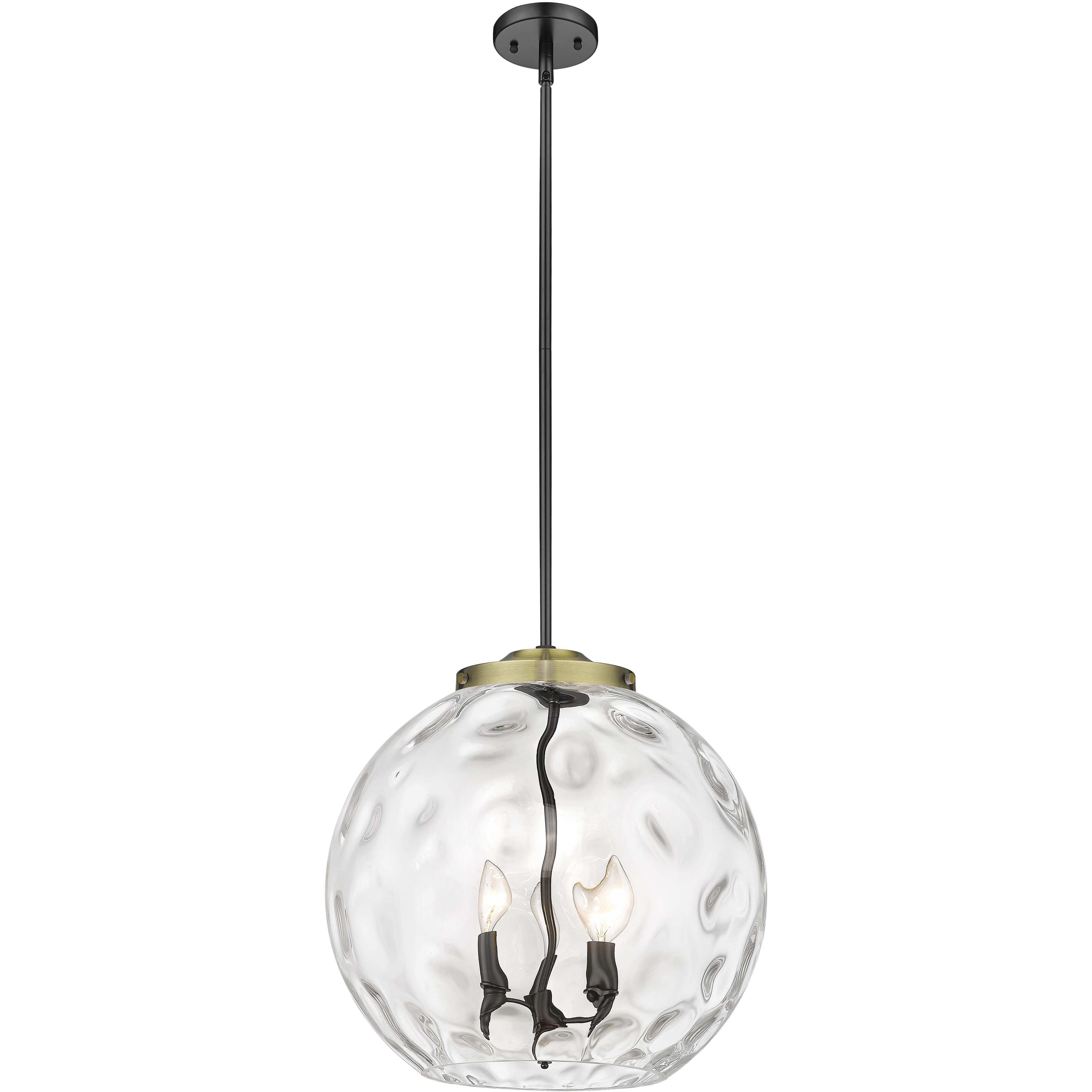 Ballston Athens Water Glass 3 Light 15.75 inch Black Antique Brass Statement Pendant Ceiling Light in Incandescent