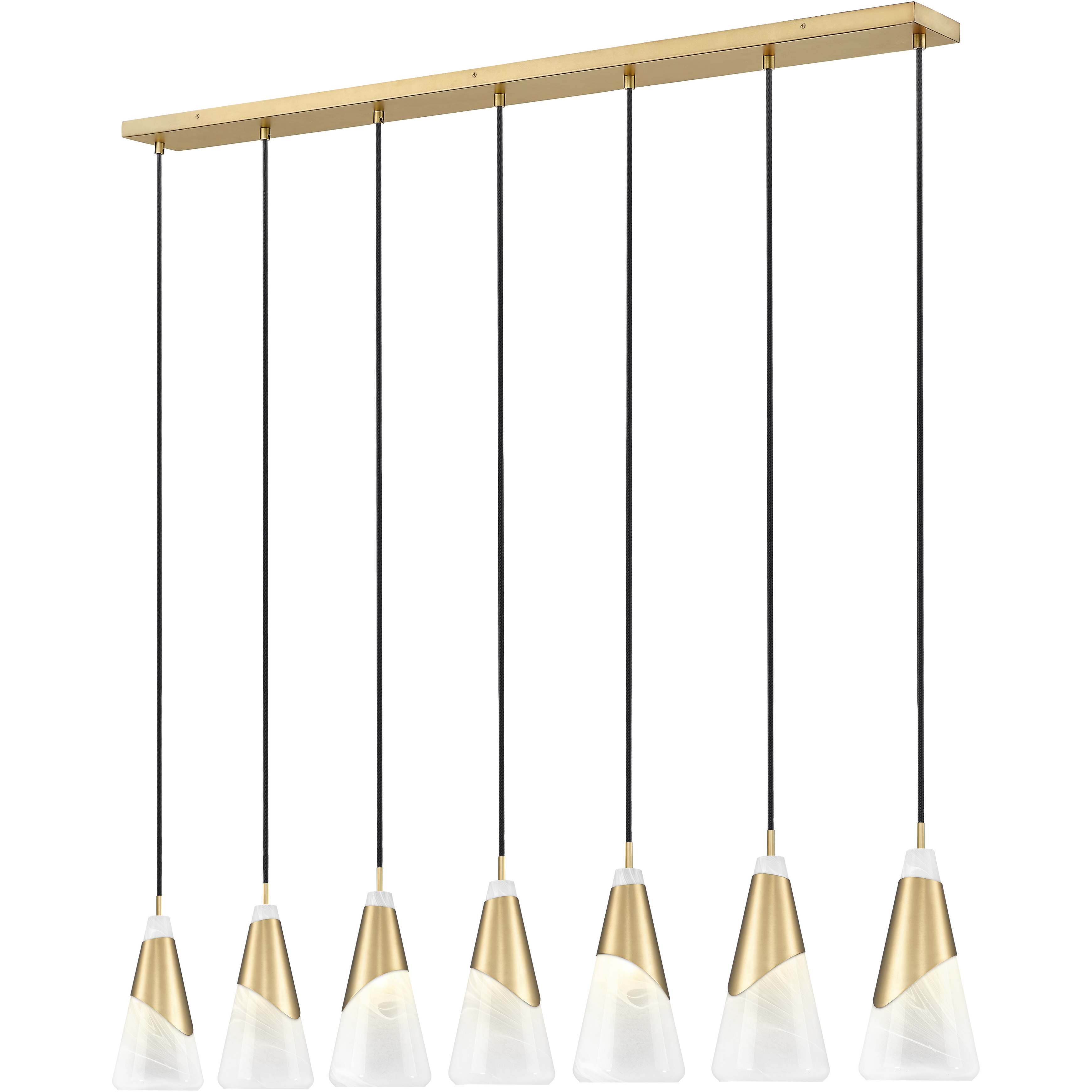 Aimie Linear Chandelier Ceiling Light in Modern Gold