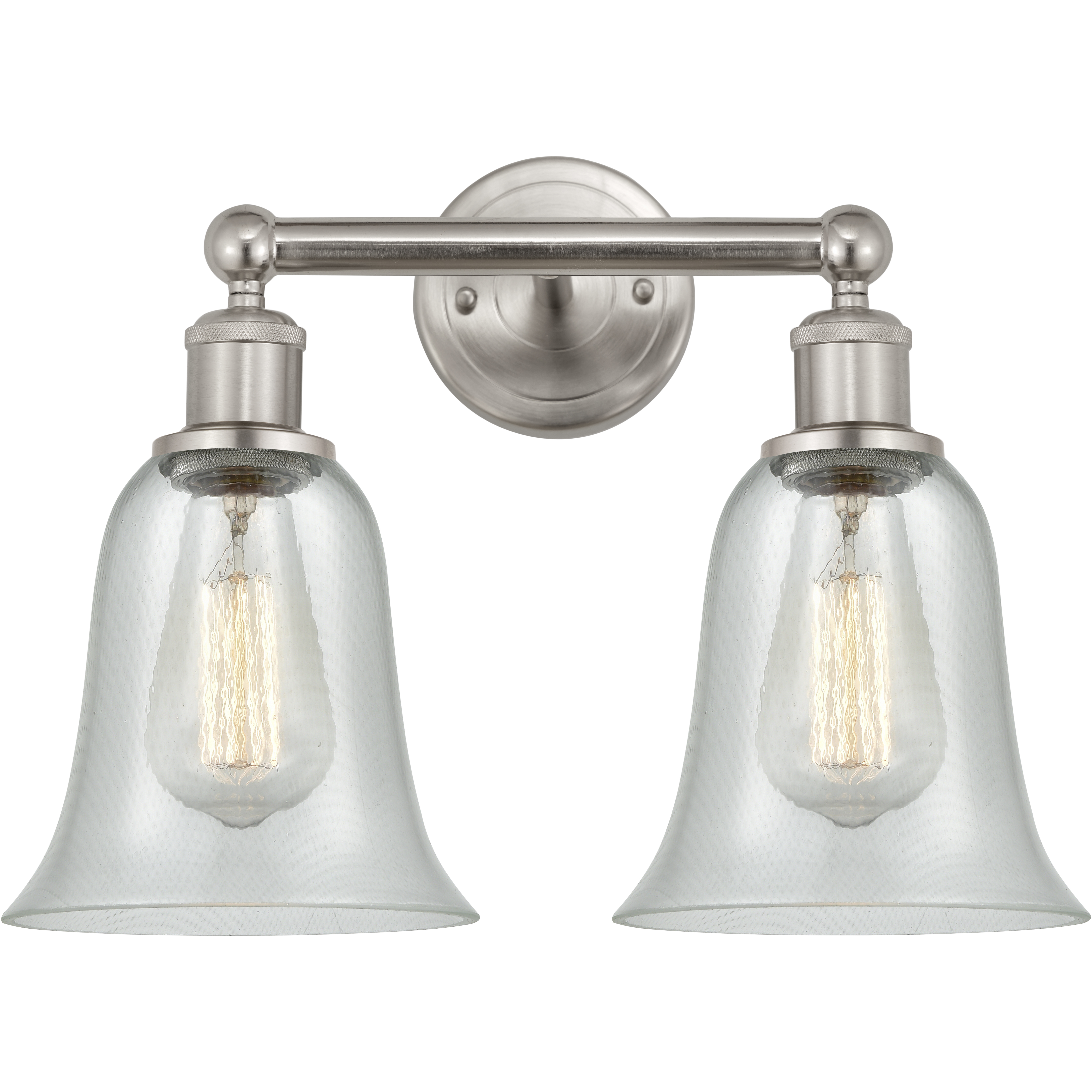Edison Hanover 2 Light 15.25 inch Brushed Satin Nickel Bath Vanity Light Wall Light in Fishnet Glass